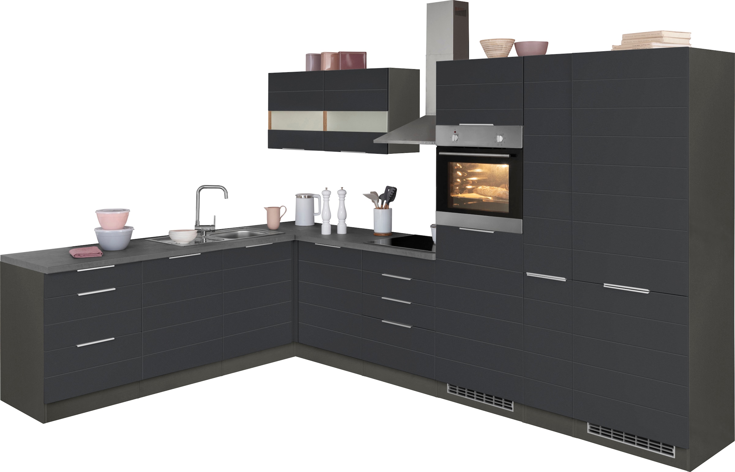 Küche »KS-Luhe«, Stellbreite 240x330 cm, wahlweise mit oder ohne E-Geräten, MDF-Fronten