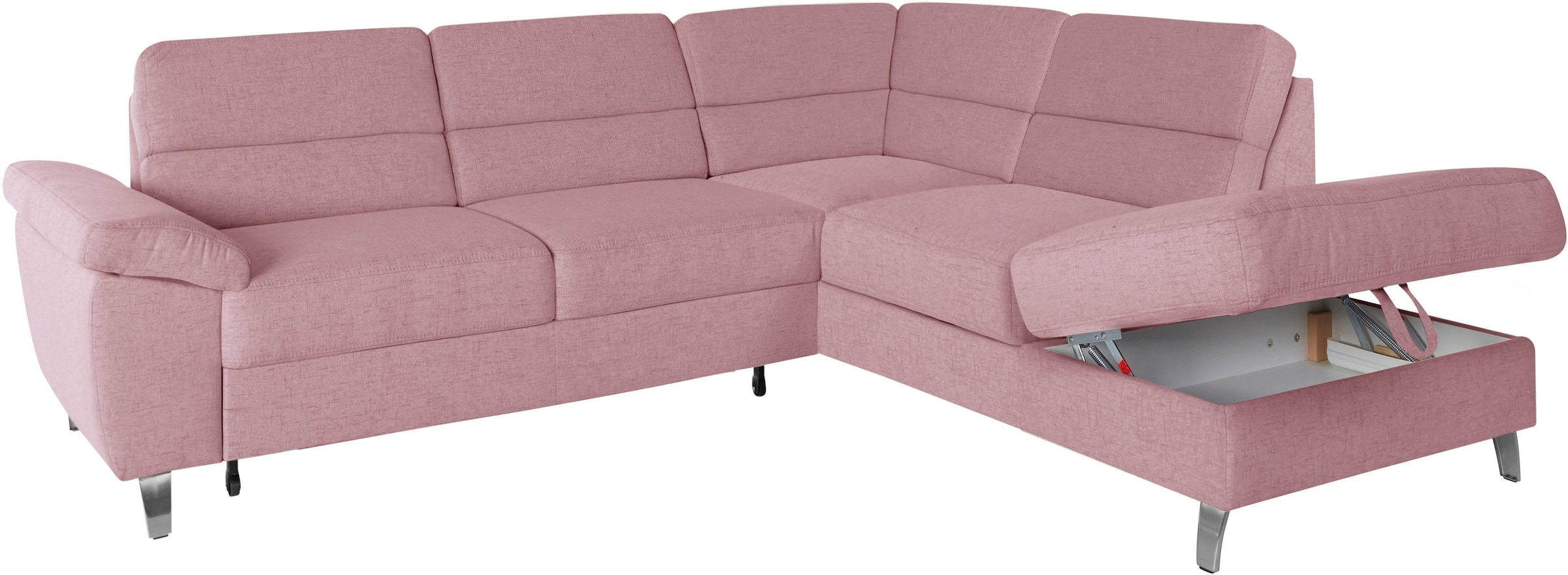 sit&more Ecksofa »Sorano L-Form«, wahlweise mit Bettfunktion und Bettkasten