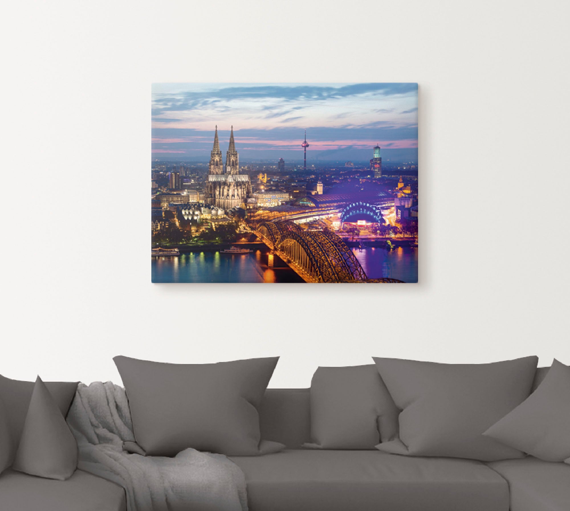 Artland Wandbild »Köln Panorama am Abend«, Deutschland, (1 St.), als Alubild, Outdoorbild, Leinwandbild in verschied. Größen