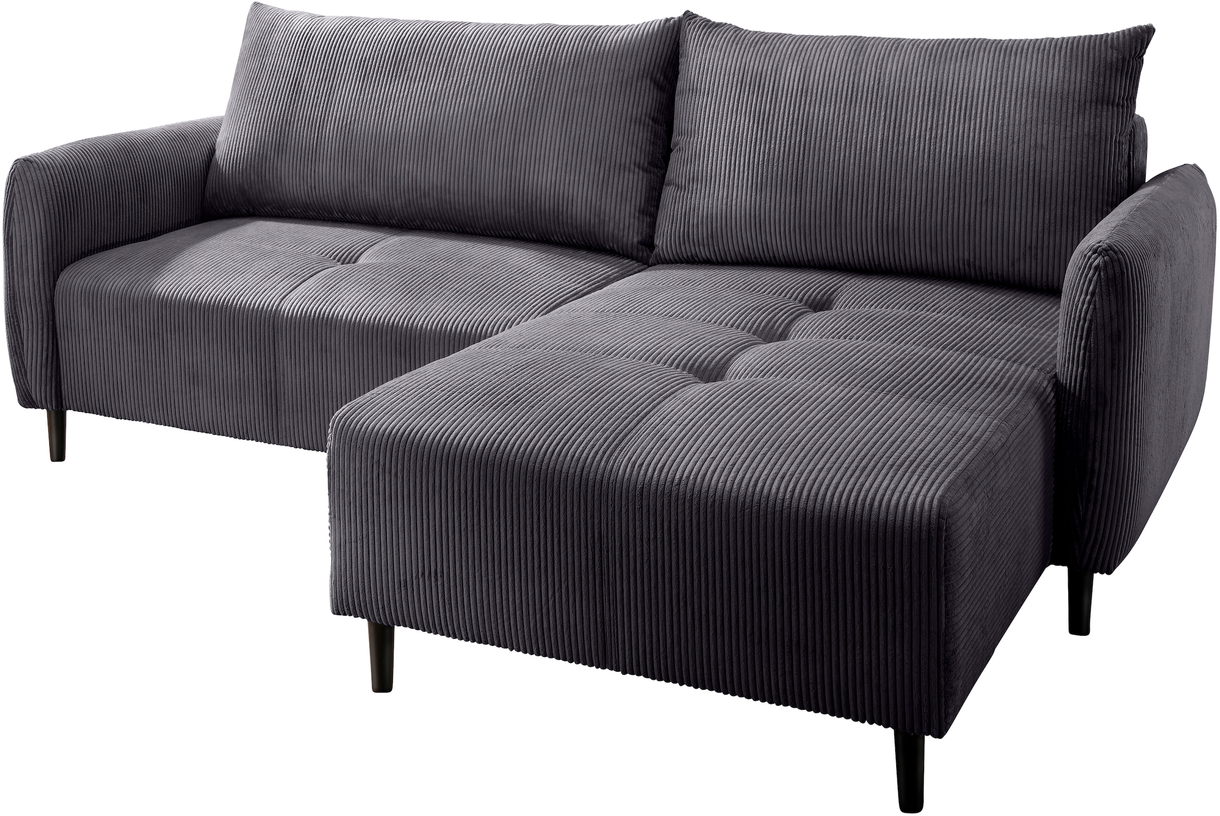 INOSIGN Ecksofa »Mara, L-Form, aktueller Cord Bezug und tolle Farben, schmale Armlehnen«, whlw. mit Bettfunktion,Recamiere links/rechts montierbar, Breite 238cm