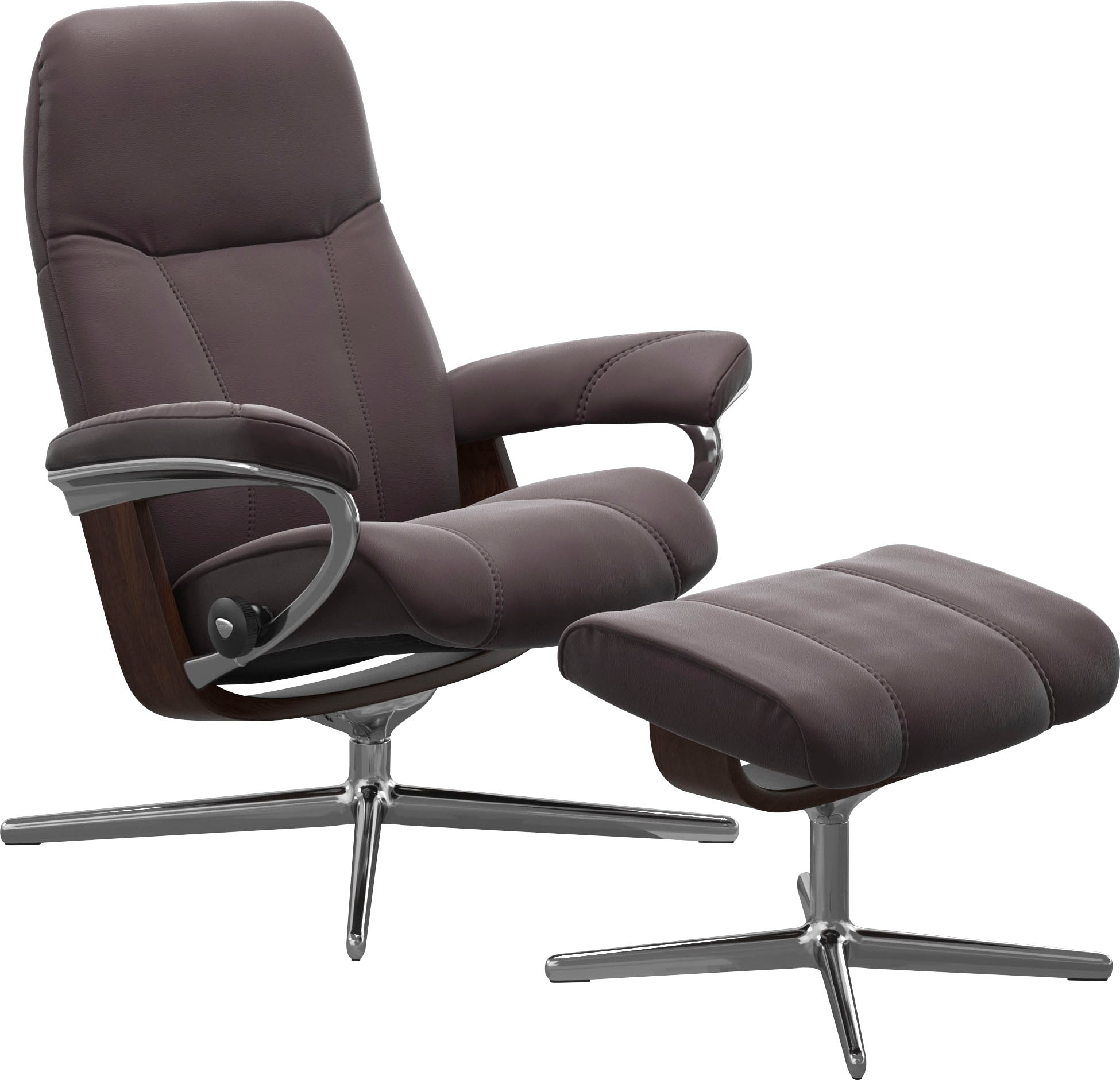 Stressless Relaxsessel "Consul" mit Cross Base, Größe S, M & L, Holzakzent Braun