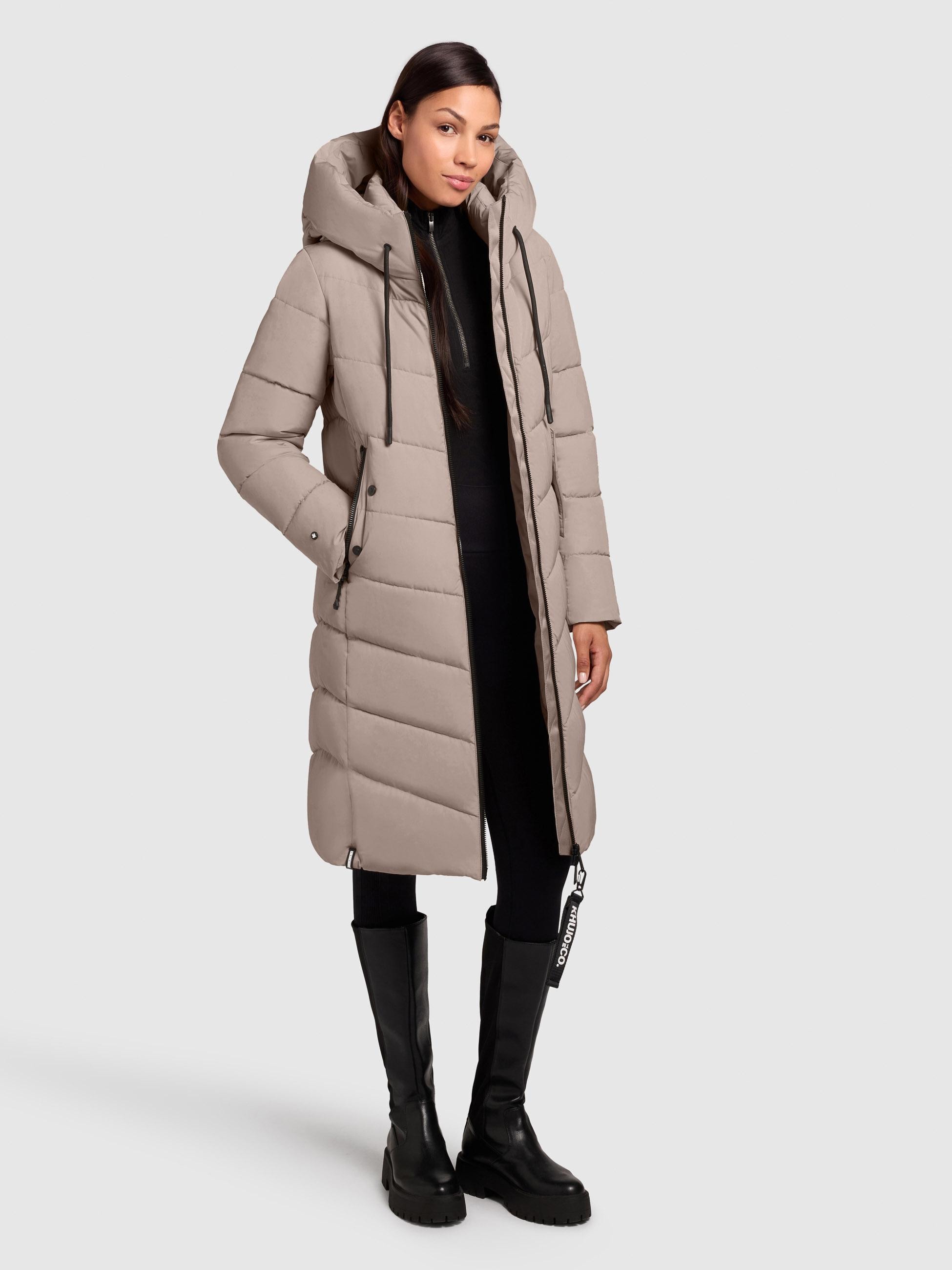 khujo Steppmantel »Mikia2-YM«, Warmer Damen Wintermantel mit hohem Kragen und Kapuze