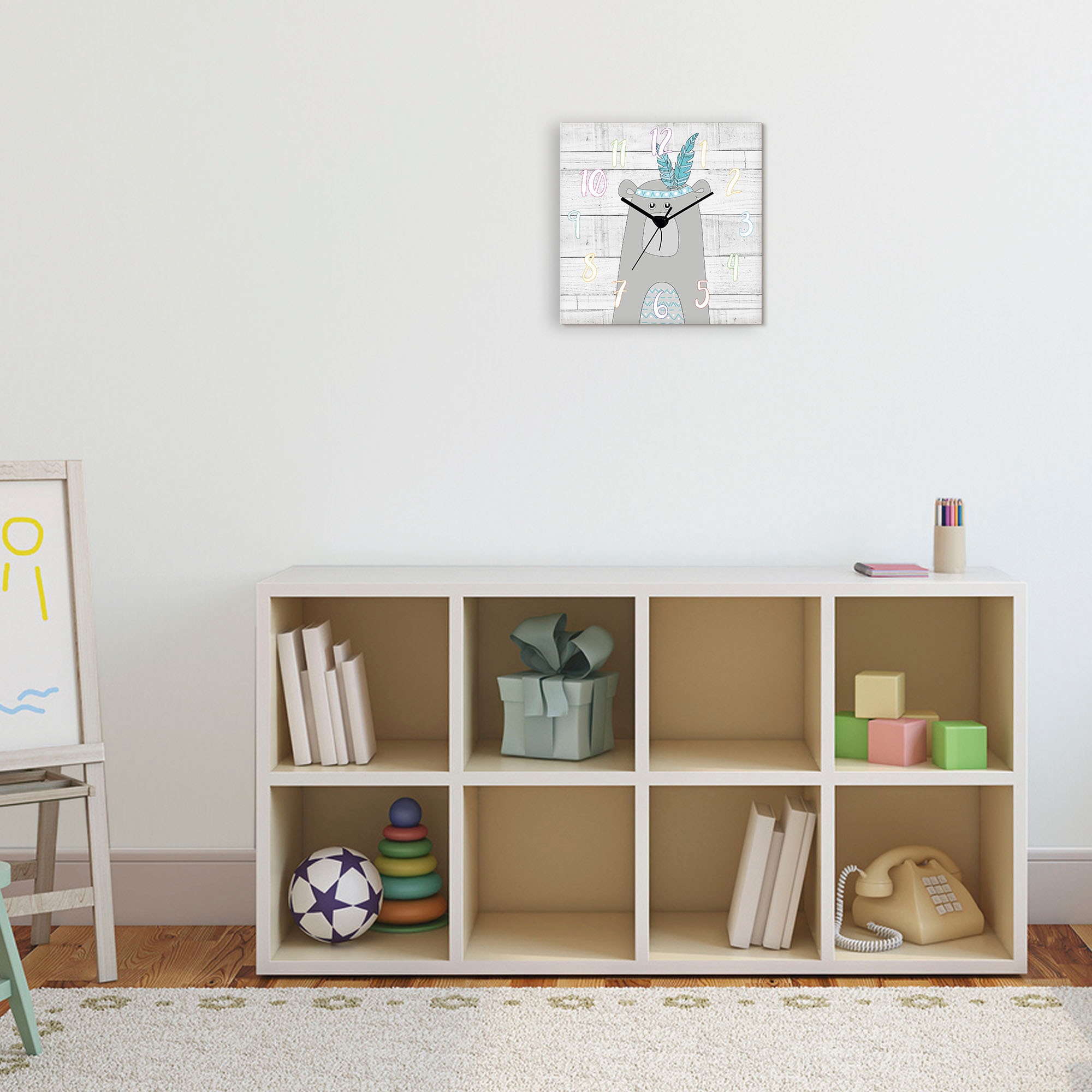 Artland Wanduhr »Bär« wahlweise mit Quarz- oder Funkuhrwerk, lautlos ohne Tickgeräusche