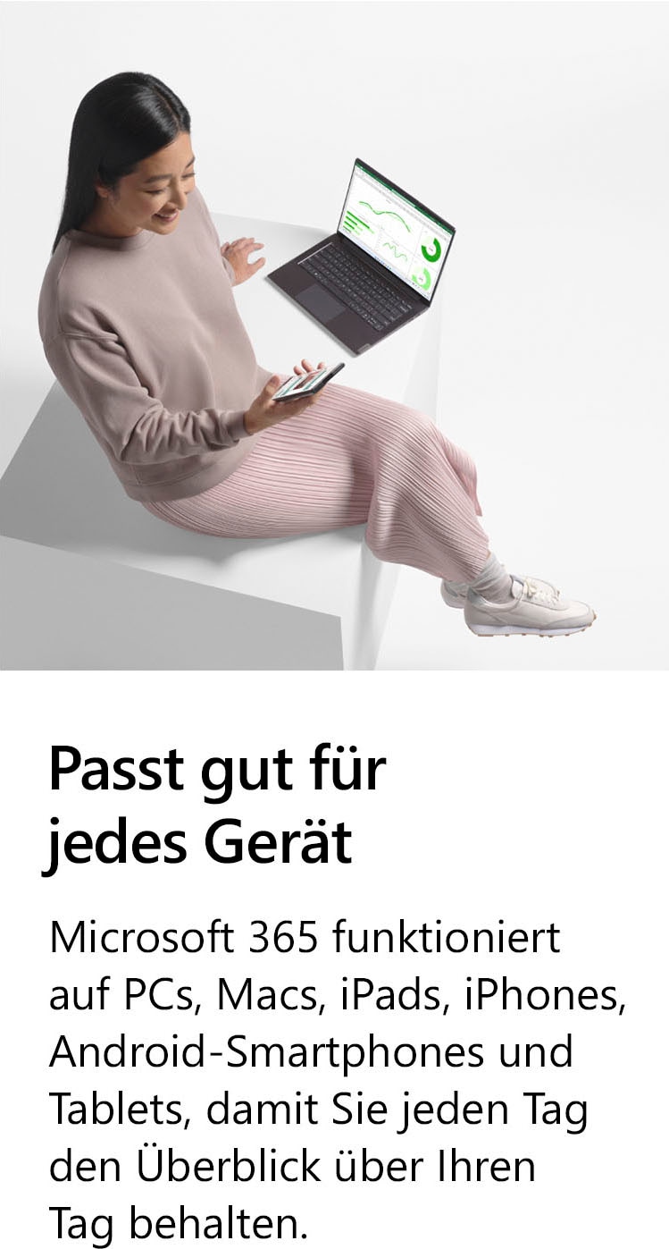 Microsoft Officeprogramm »original Microsoft 365 Single für 1 Person«, (1 St.), Premium-Office-Apps, 1 TB OneDrive Cloudspeicher, Product Key in Box