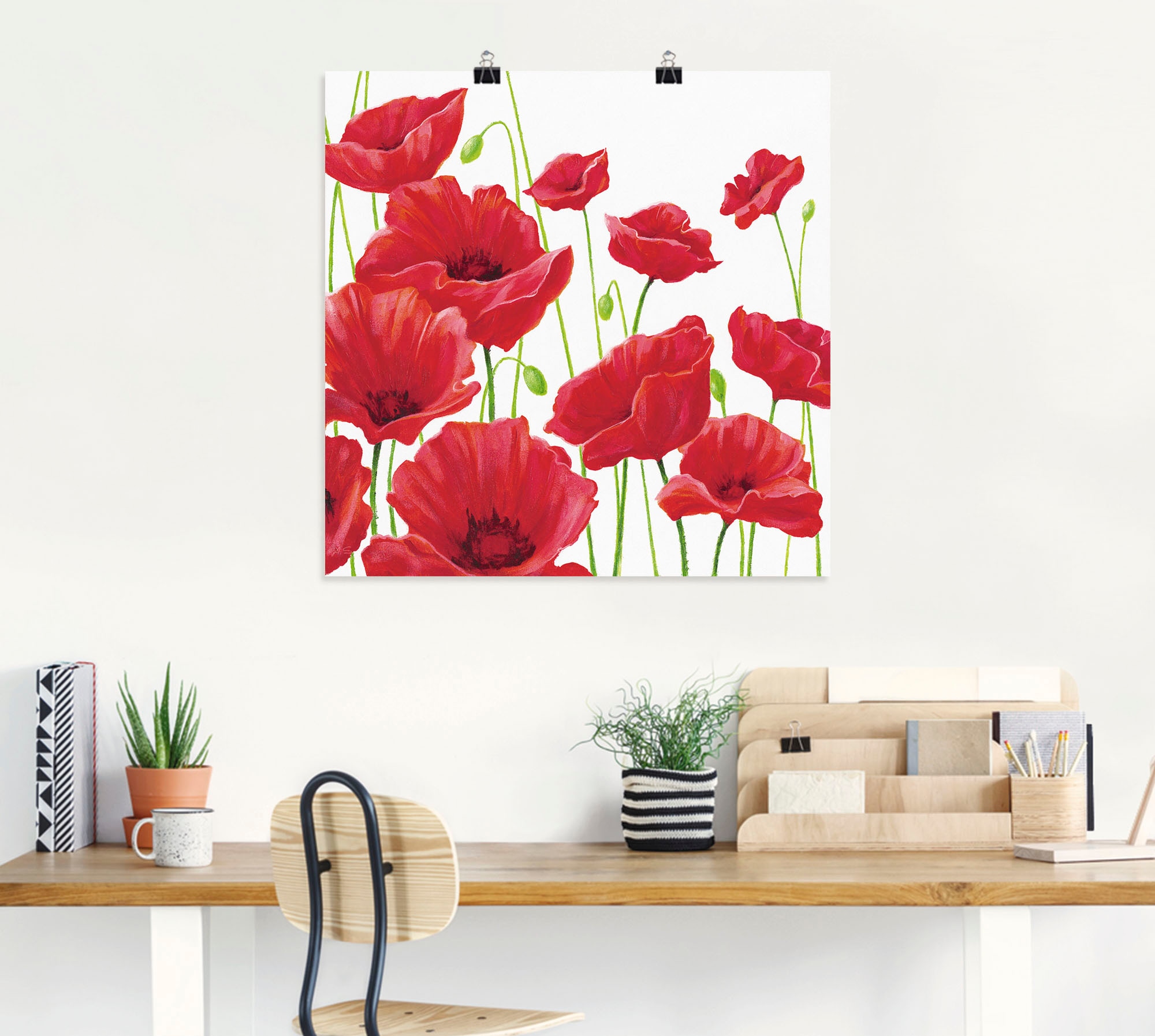 Artland Wandbild »Rote Mohnblumen I«, Blumen, (1 St.), als Alubild, Outdoorbild, Leinwandbild, Poster, Wandaufkleber