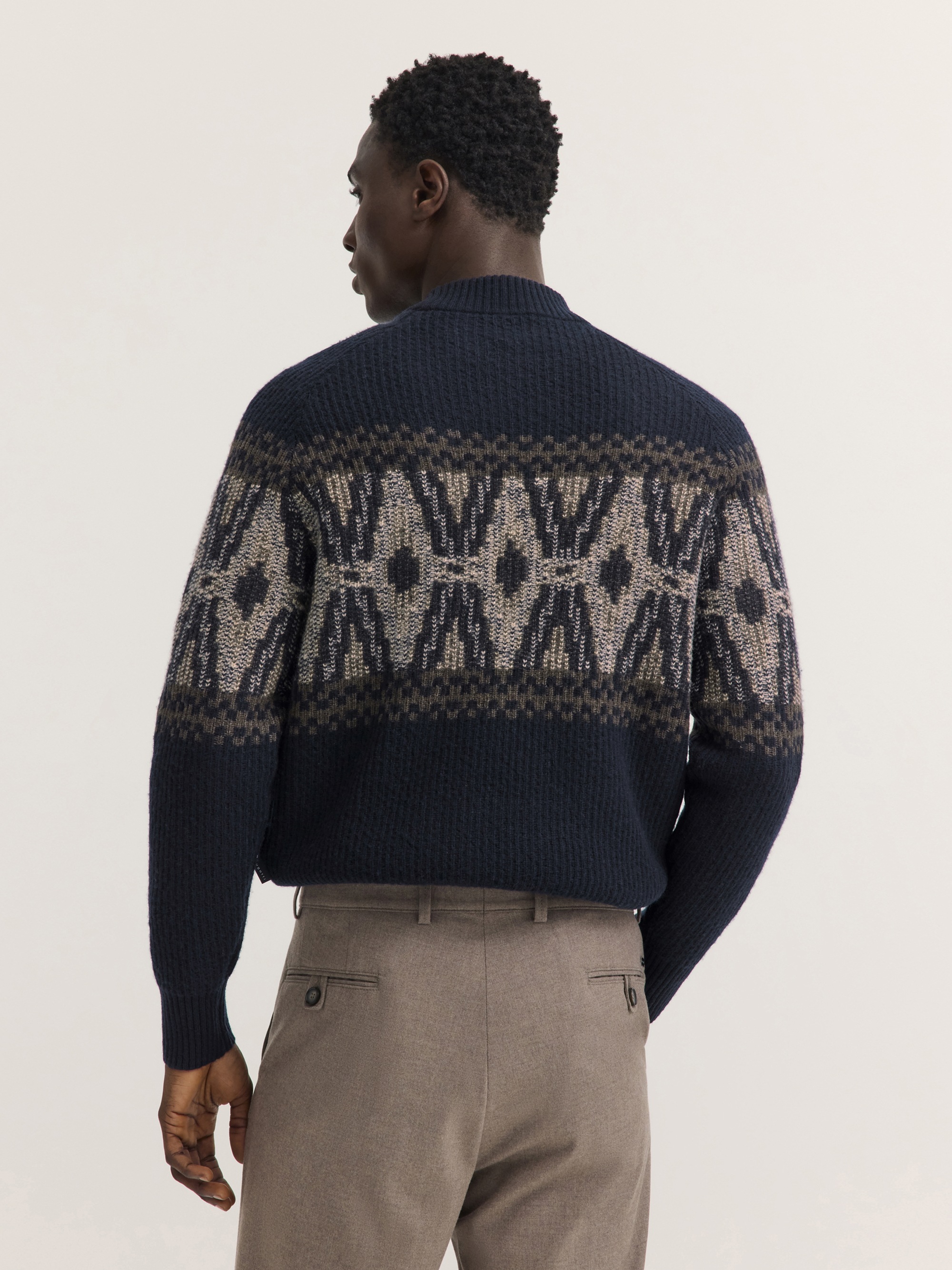 bugatti Rollkragenpullover »Regular Fit« Regular Fit Wollmix Jacquard