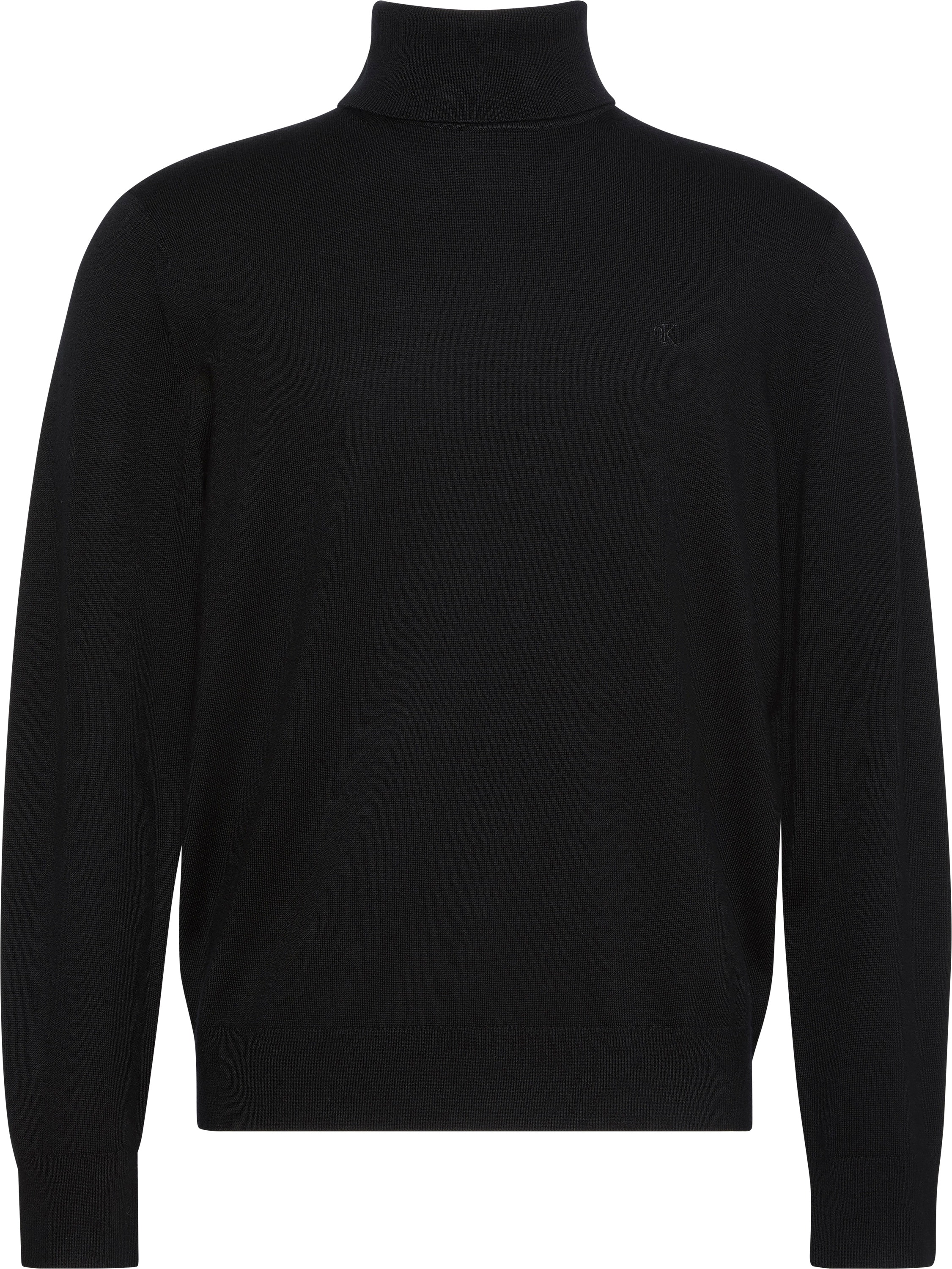 Calvin Klein Rollkragenpullover »LS 100% MERINO T-NECK 14GG«, Mit Rundhalsausschnitt, regular fit
