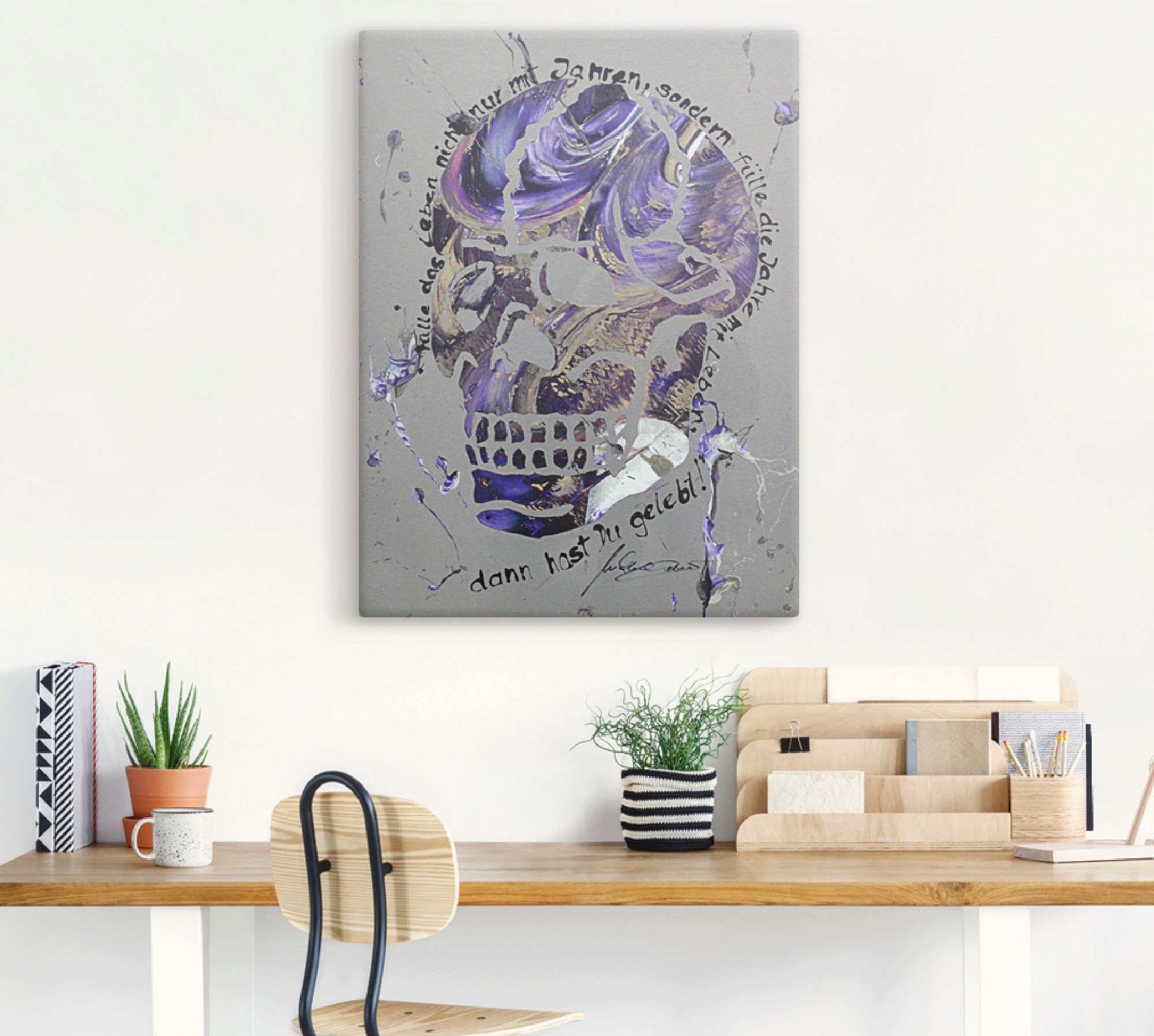 Artland Wandbild »Totenkopf 3«, Körper, (1 St.), als Leinwandbild, Wandaufkleber in verschied. Größen
