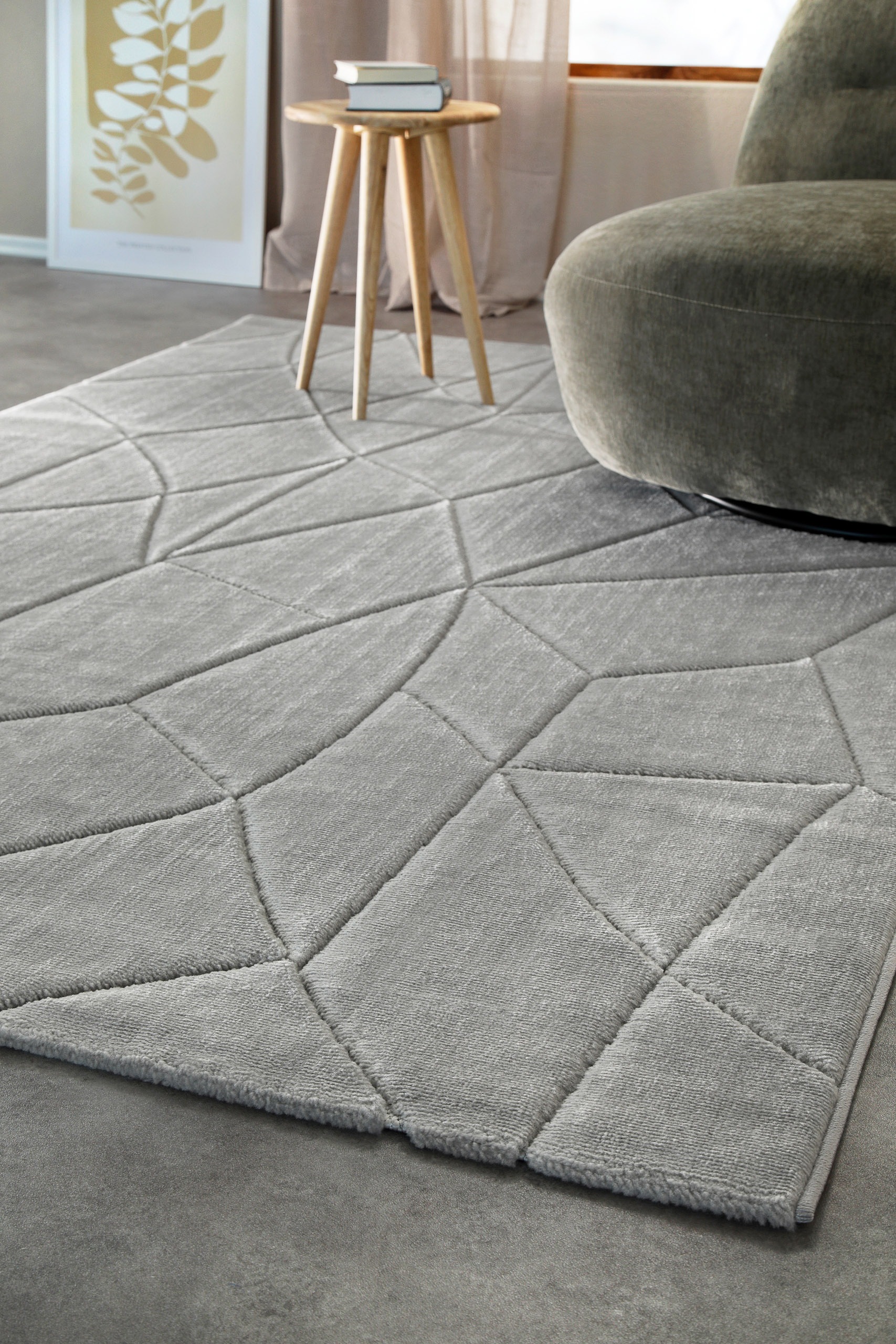 Wecon home Teppich »Unplugged, auch in quadratischer Form«, rechteckig, 10 mm Höhe, Kurzflor, Hoch Tief Struktur, gewebt, Wohnzimmer, Schlafzimmer, modern