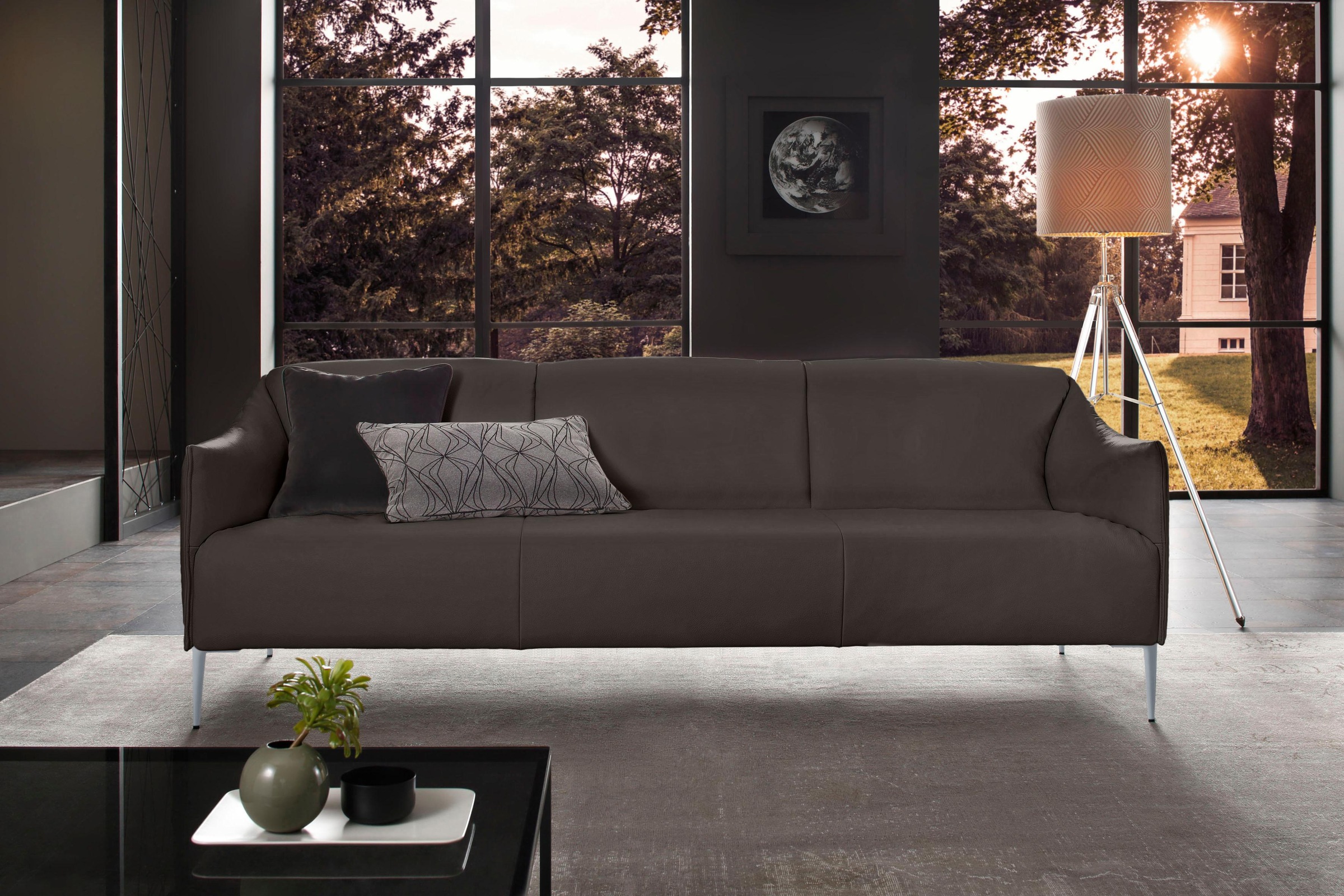 W.SCHILLIG 3-Sitzer »sally«, mit Metallfüßen in Silber matt, Breite 224 cm