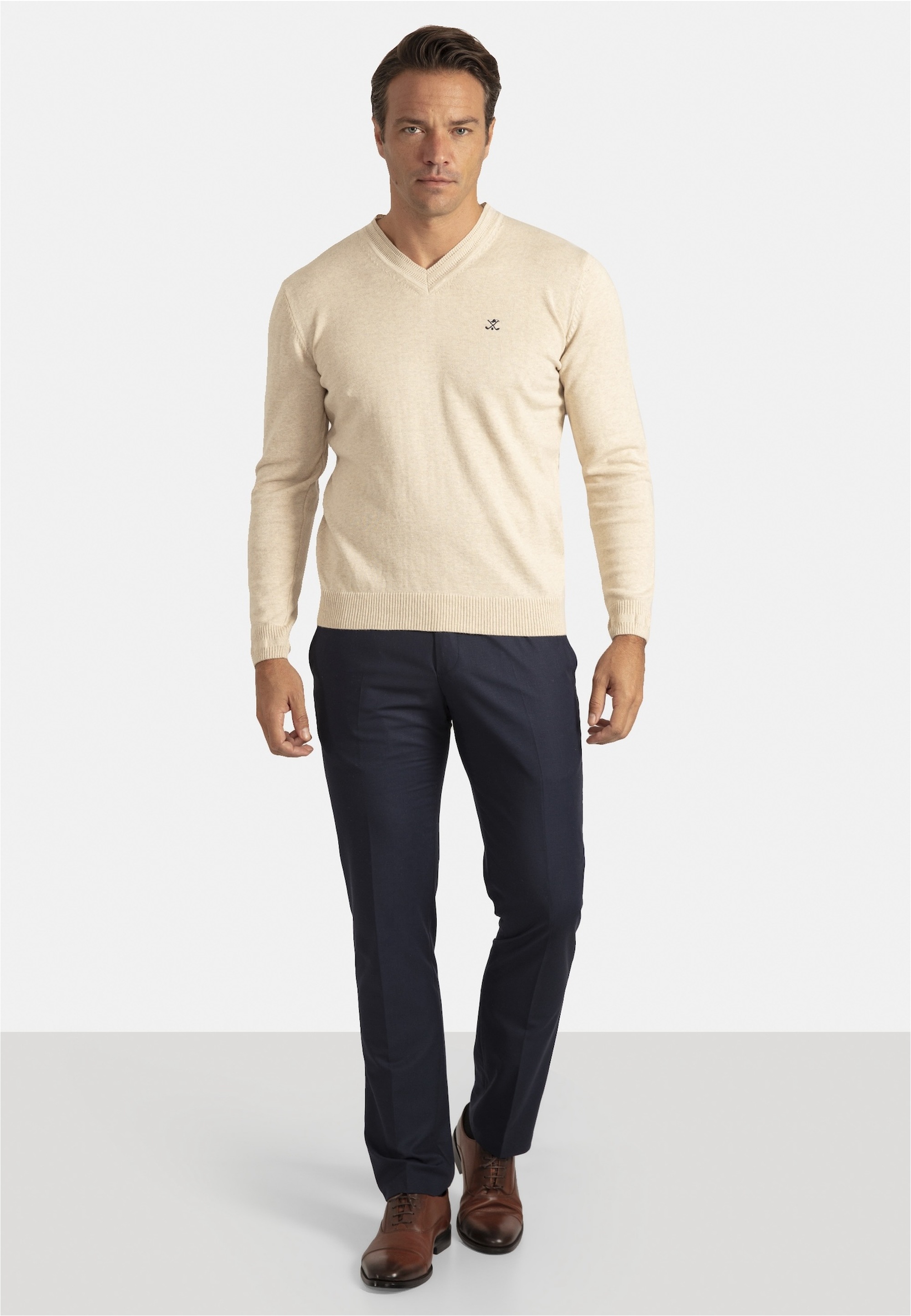 SIR RAYMOND TAILOR Strickpullover »Los Angeles«, (1 tlg.), mit klassischem V-Ausschnitt