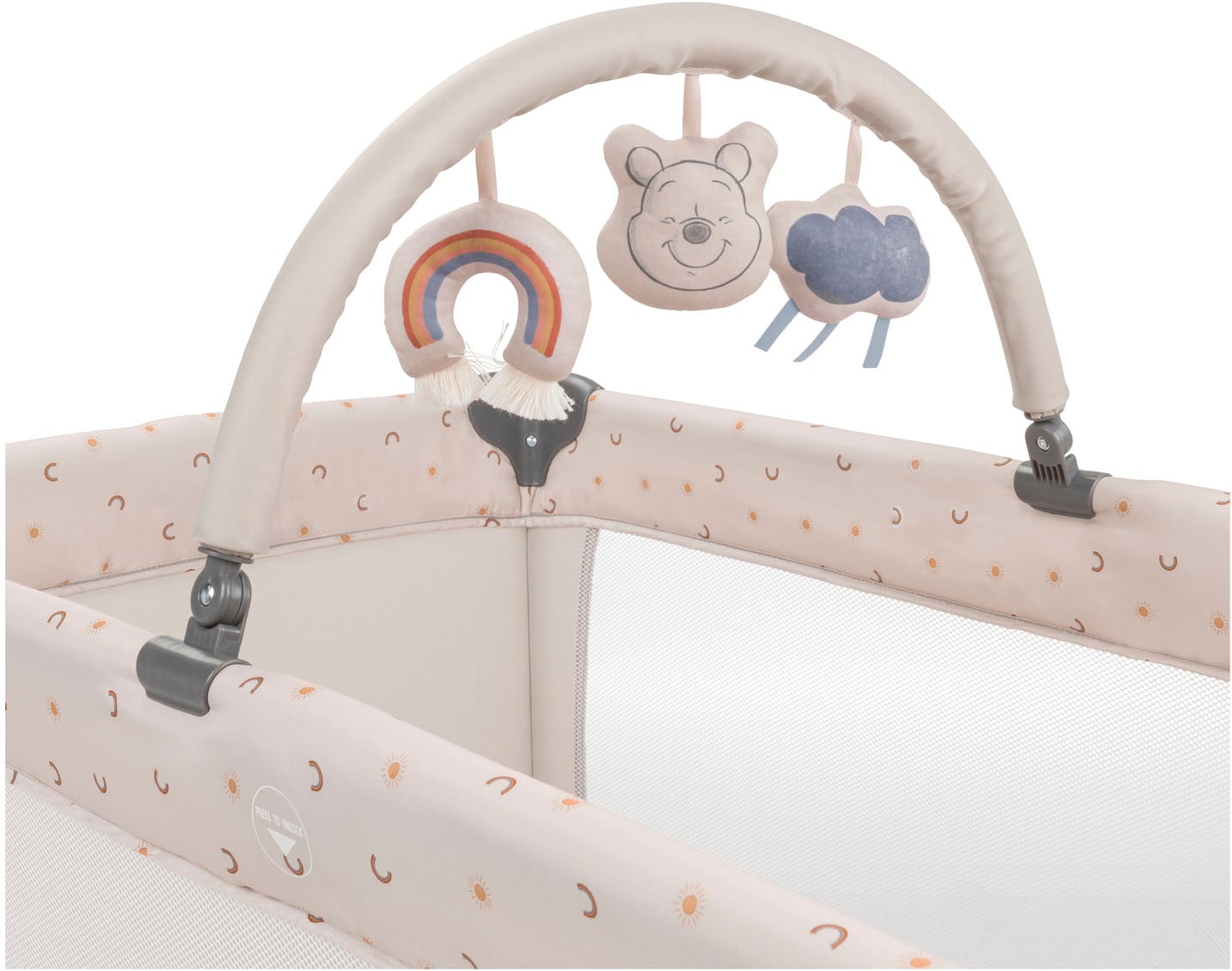 Hauck Baby-Reisebett »Dream N Play Go, Pooh Rainbow, beige«, inkl. Transporttasche