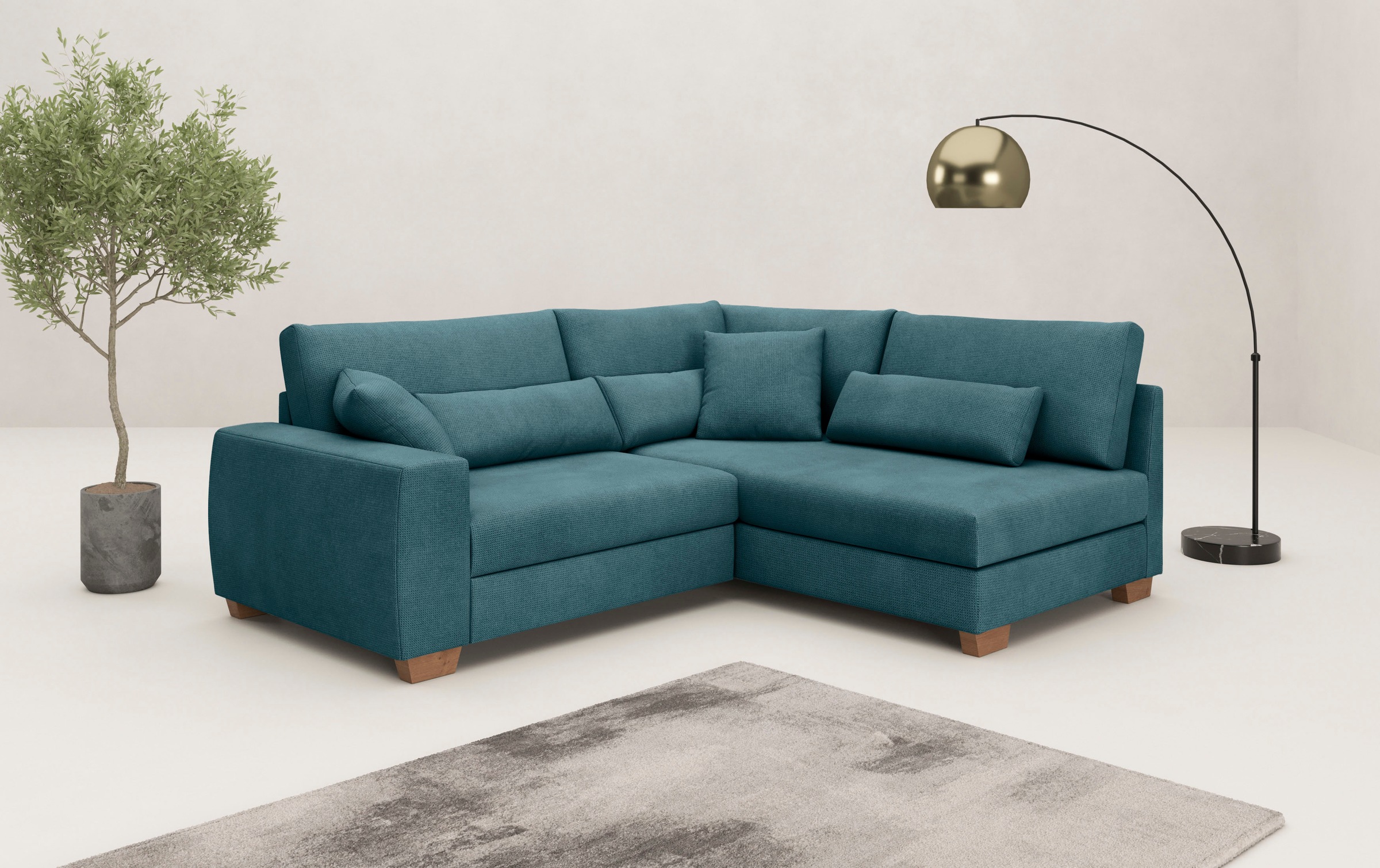 Mr. Couch Ecksofa "Helena L-Form", Mit Federkern, wahlweise mit Bettfunktio günstig online kaufen