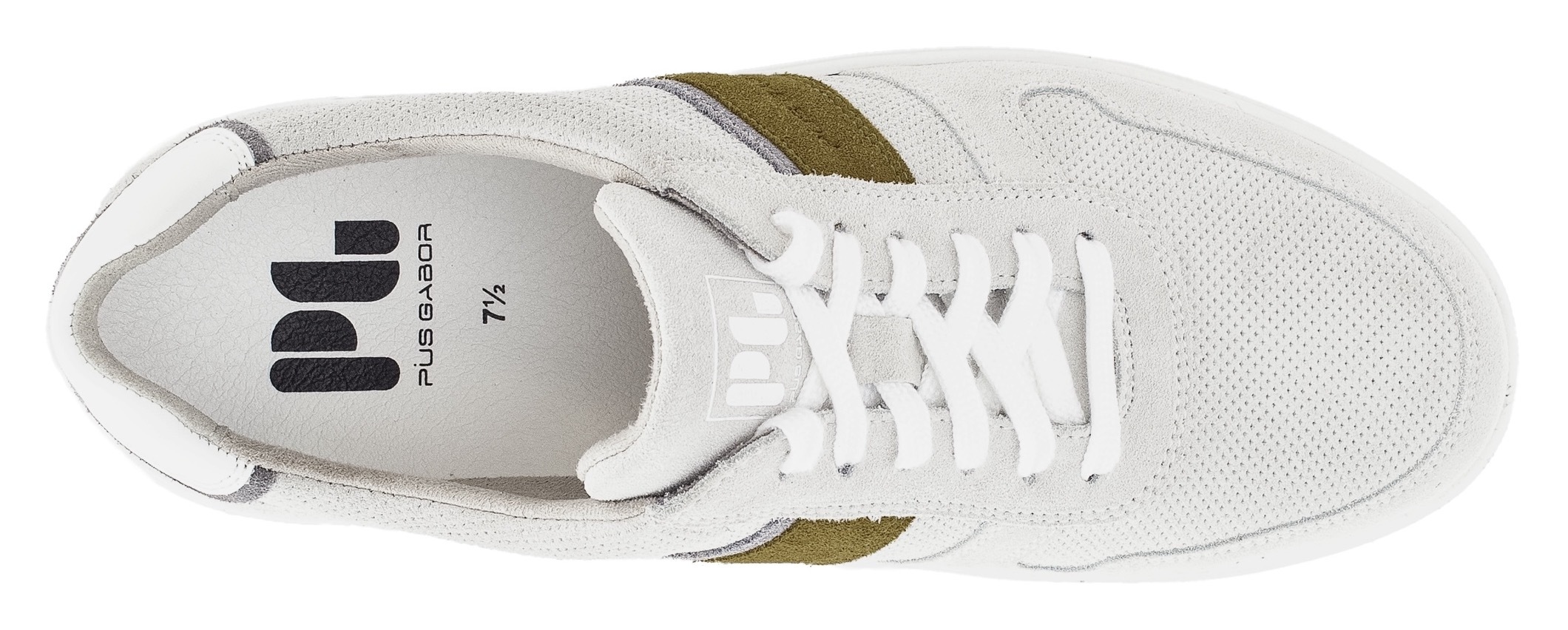 Pius Gabor Sneaker, Freizeitschuh, Halbschuh, Schnürer mit Kontrastbesätze, Weite G