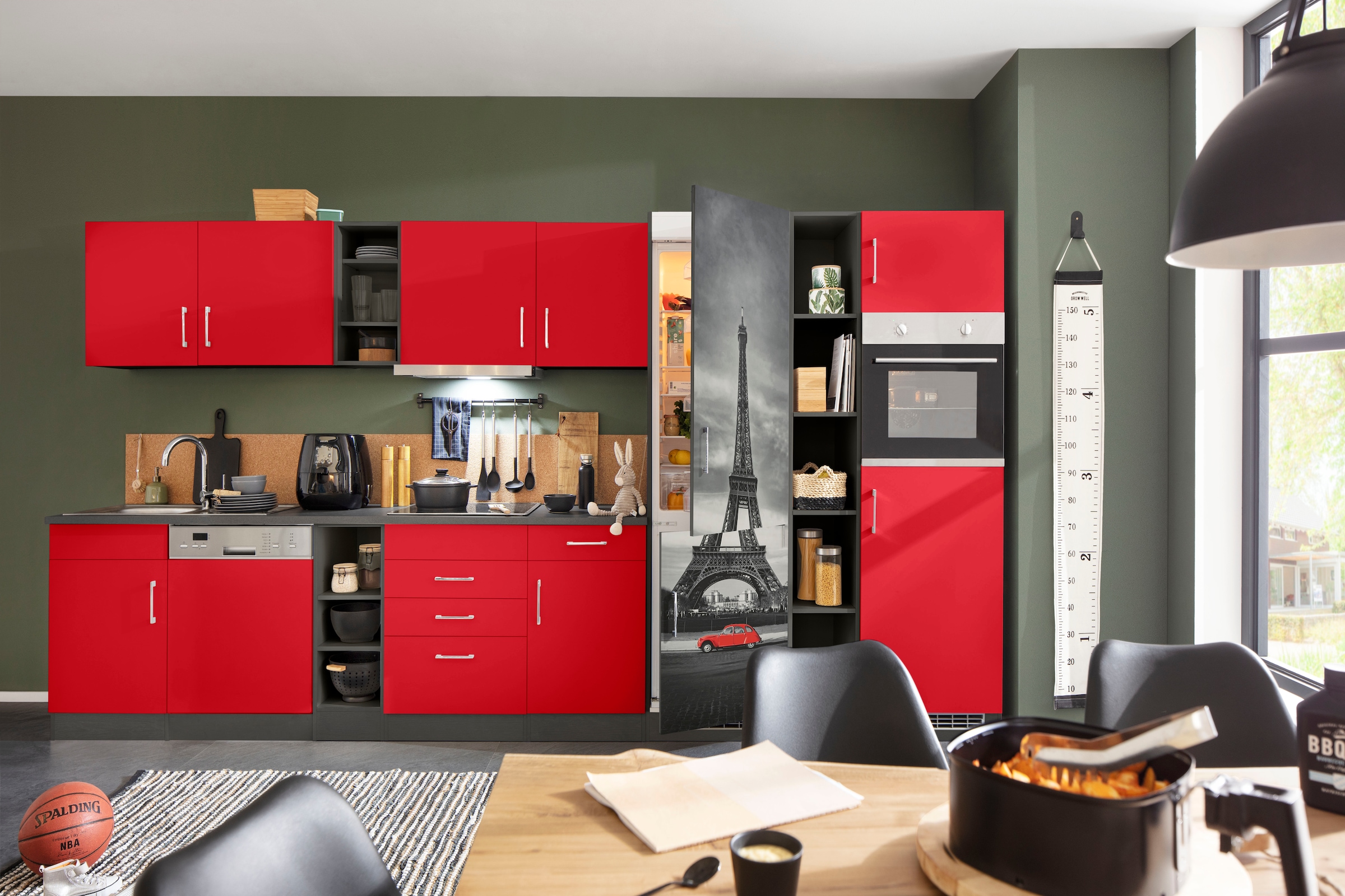 HELD MÖBEL Küchenzeile »Paris«, mit E-Geräten, Breite 400 cm, mit großer  Kühl-Gefrierkombination kaufen | BAUR