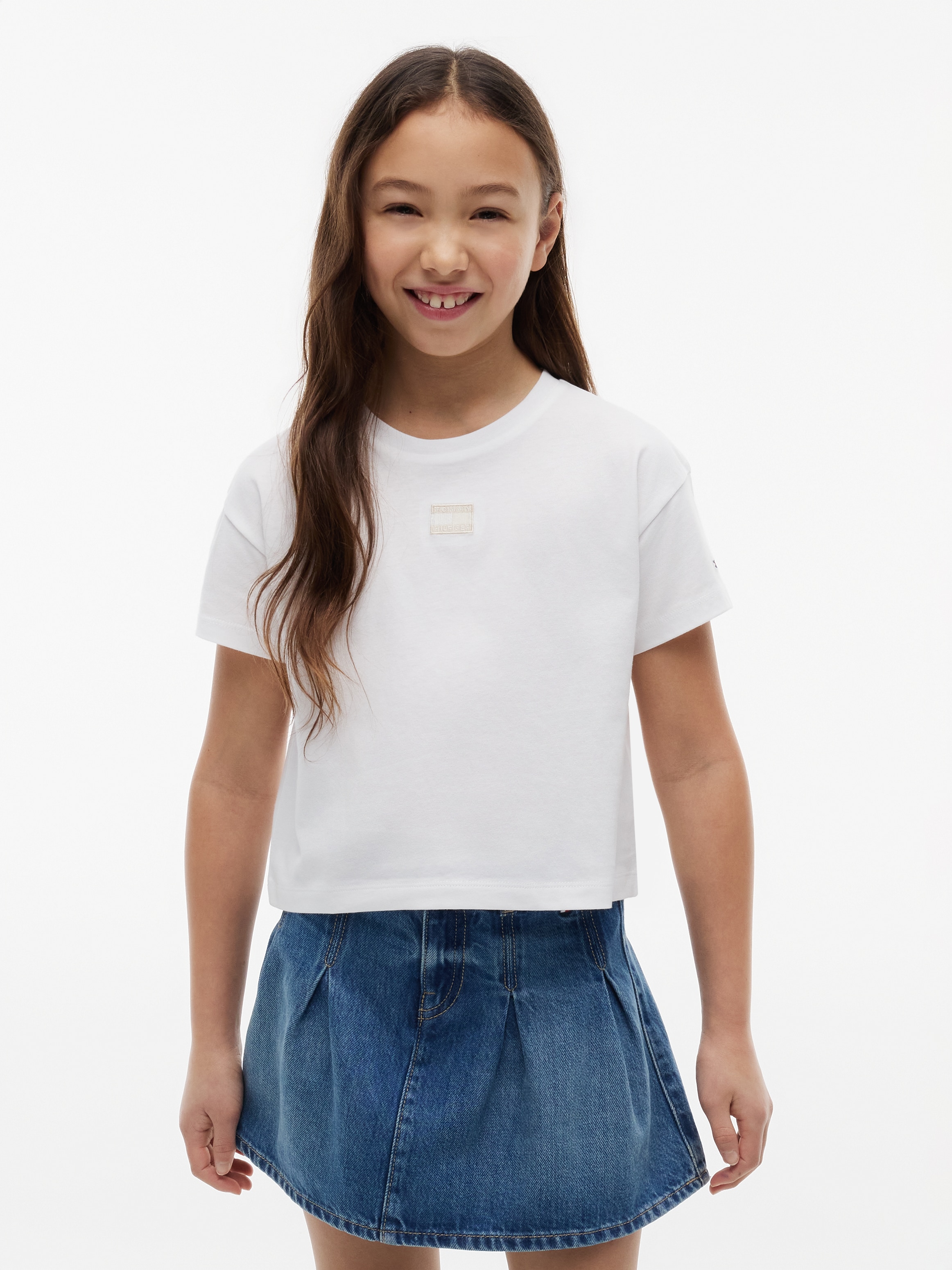 Tommy Hilfiger T-Shirt Regular Fit, Rundhalsausschnitt, reine Baumwolle, Kinder bis 16 Jahre