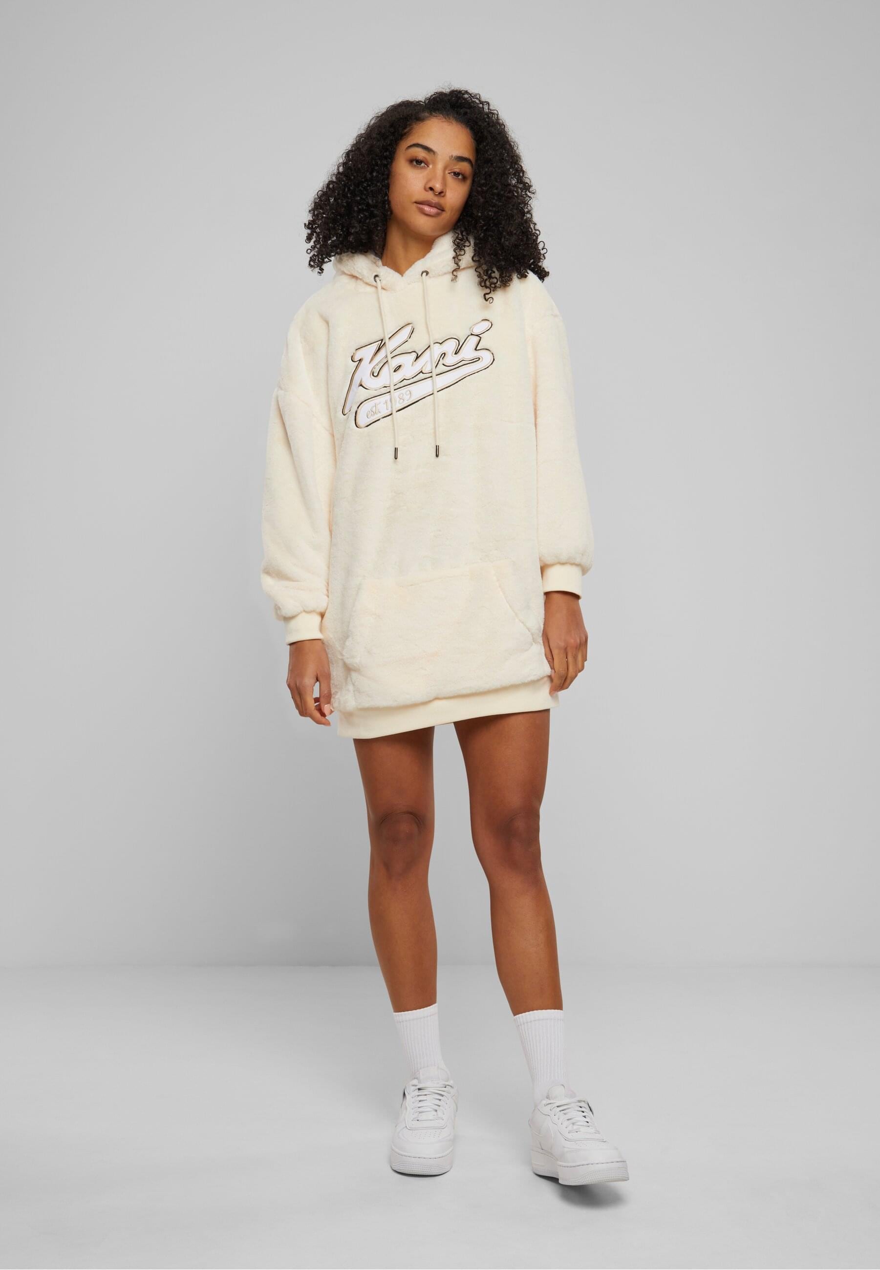 Karl Kani Shirtkleid »Karl Kani Damen KW234-039-1 KK Varsity Vegan Fur Hoodie Dress«, (1 tlg.)