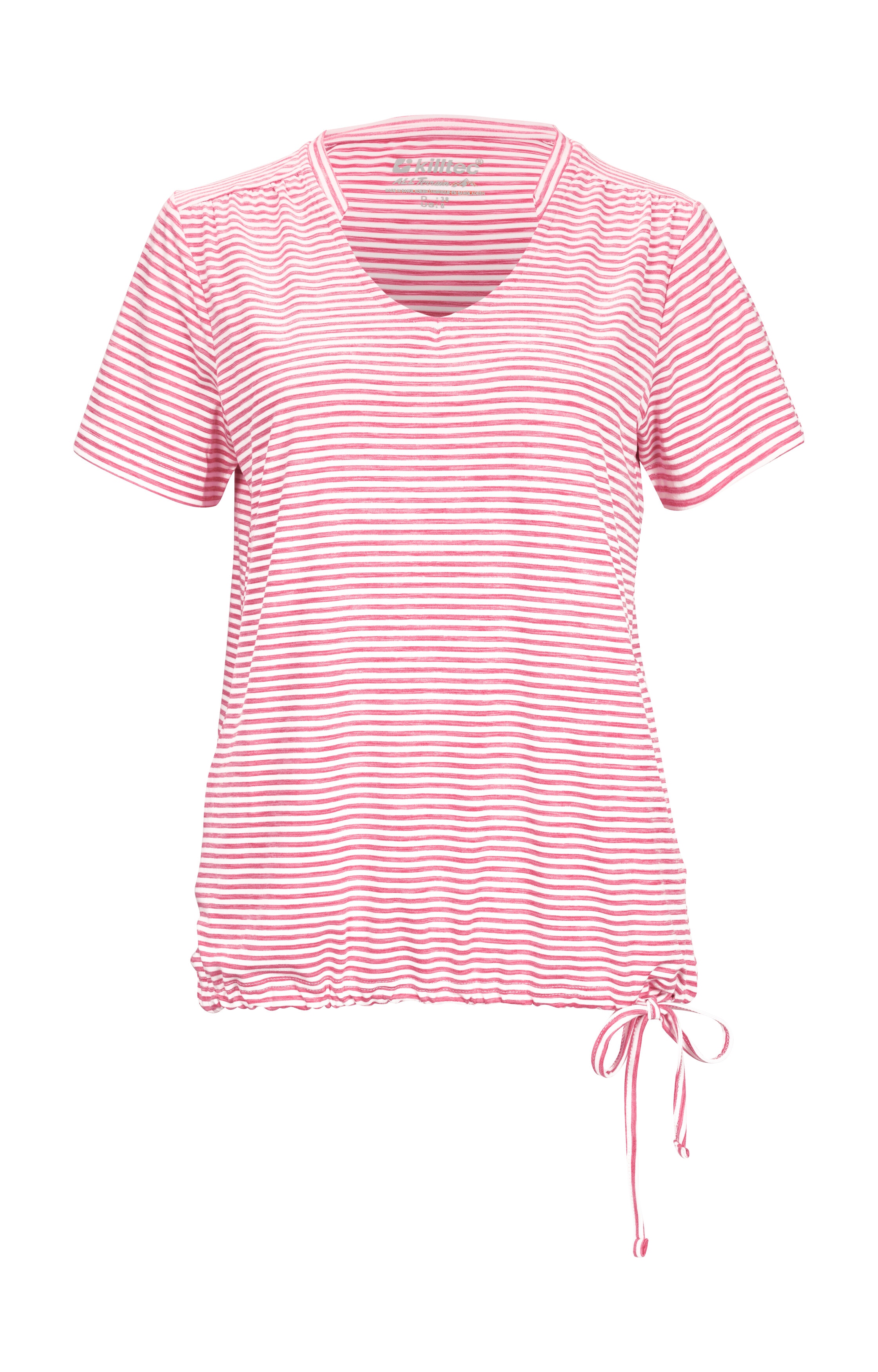 Killtec T-Shirt "WMN TSHRT F" Gestreiftes, schnelltrocknendes Funktionsshirt mit verstellbarem Saum