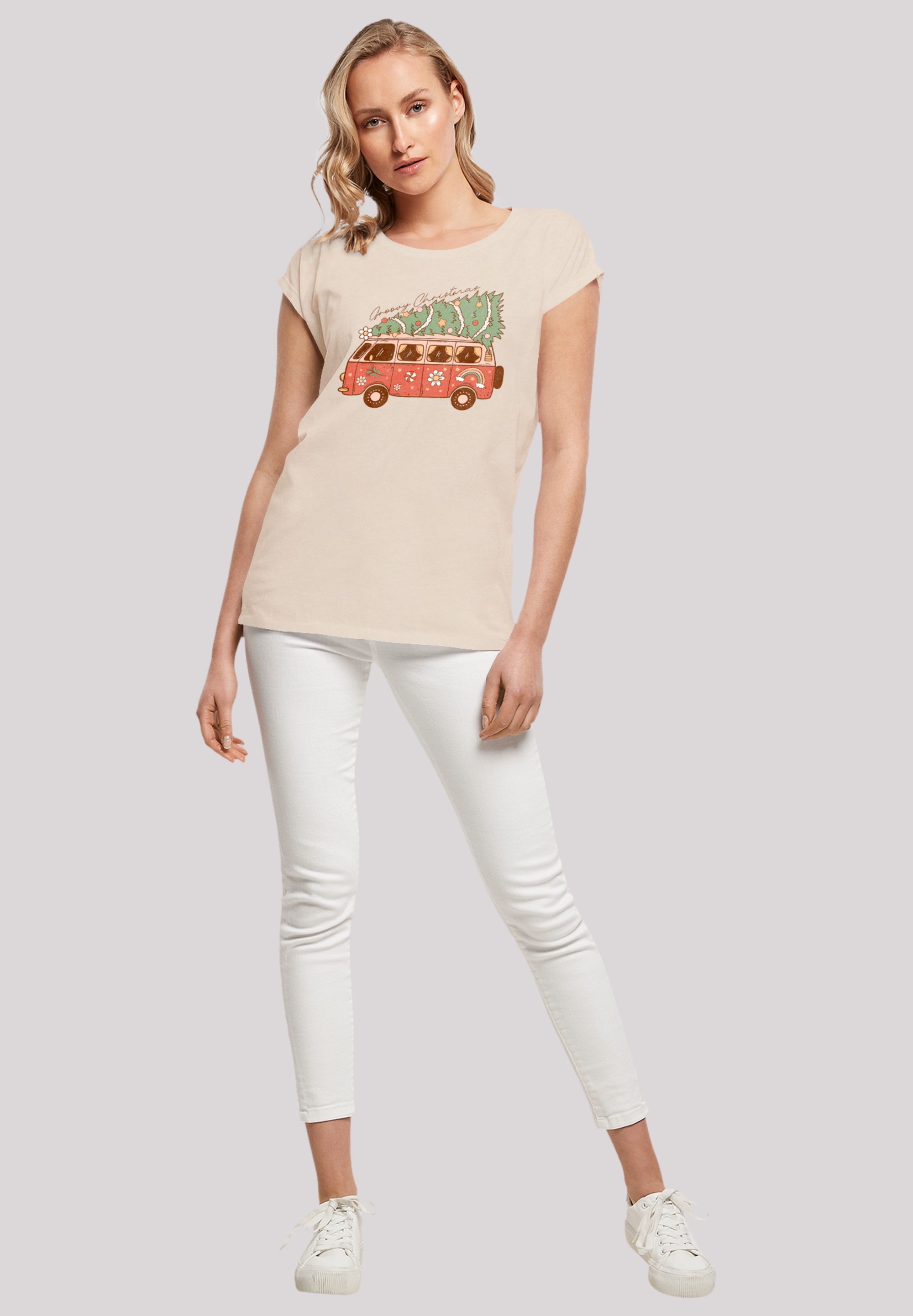 F4NT4STIC T-Shirt »Groovy Weihnachten Camper Van«, Premium Qualität, Weihnachts-Kollection