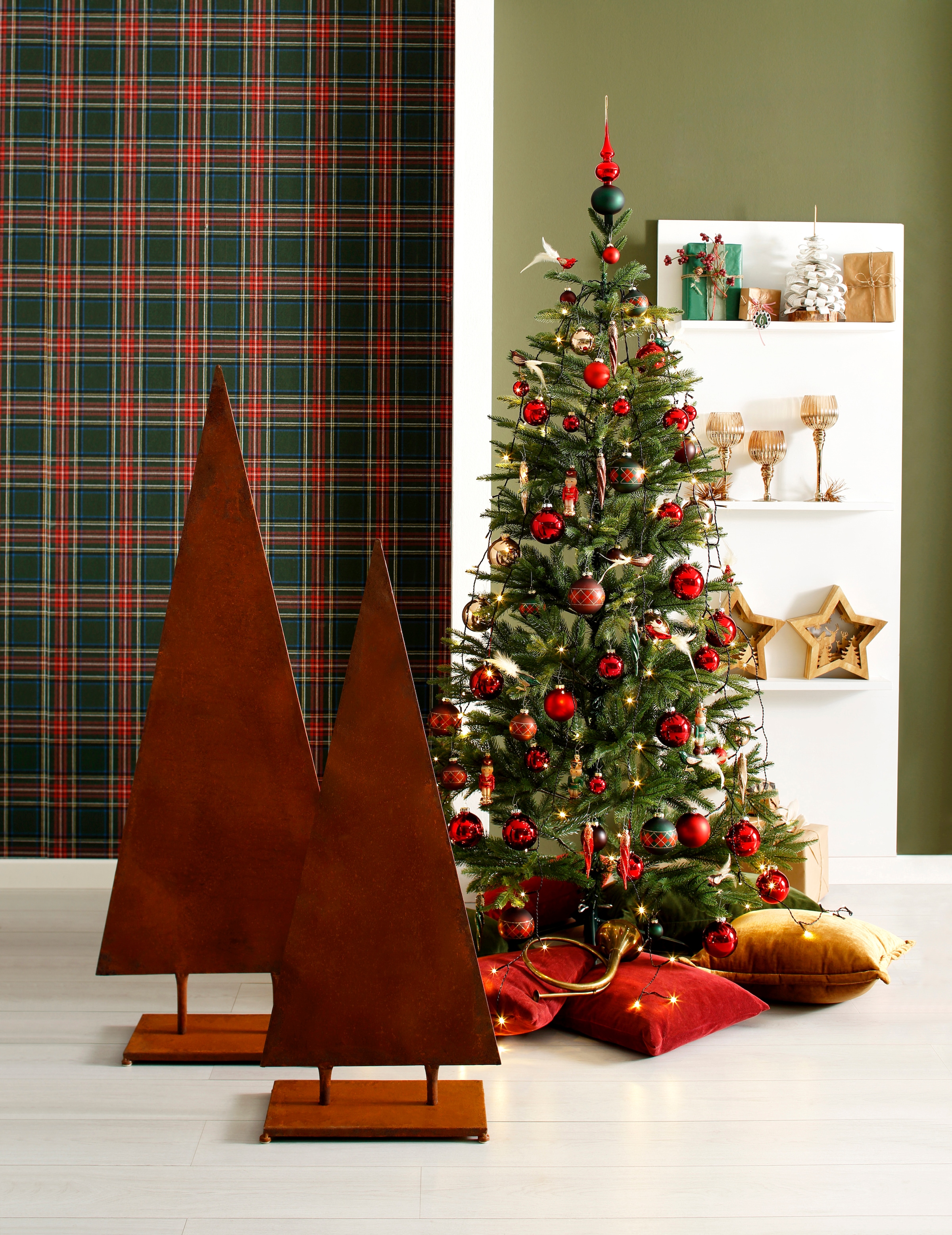 Myflair Möbel & Accessoires Künstlicher Weihnachtsbaum »Weihnachtsdeko, Green, künstlicher Christbaum, Tannenbaum«, mit biegsamen Zweigen