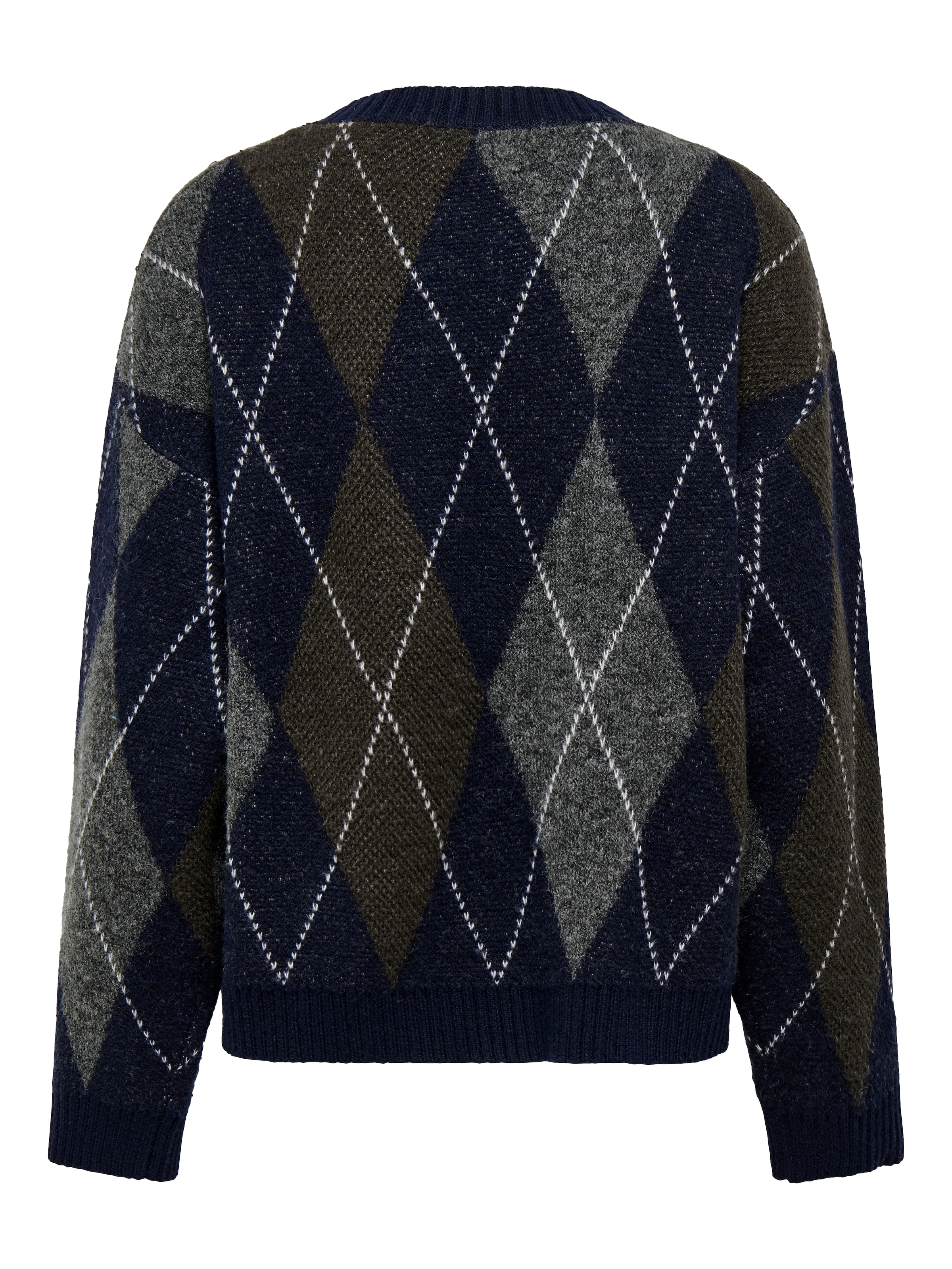 ONLY Strickpullover »ONLRHOMBUS HARLEQUIN PULLOVER KNT NOOS« Materialmix mit Wolle und Stretch