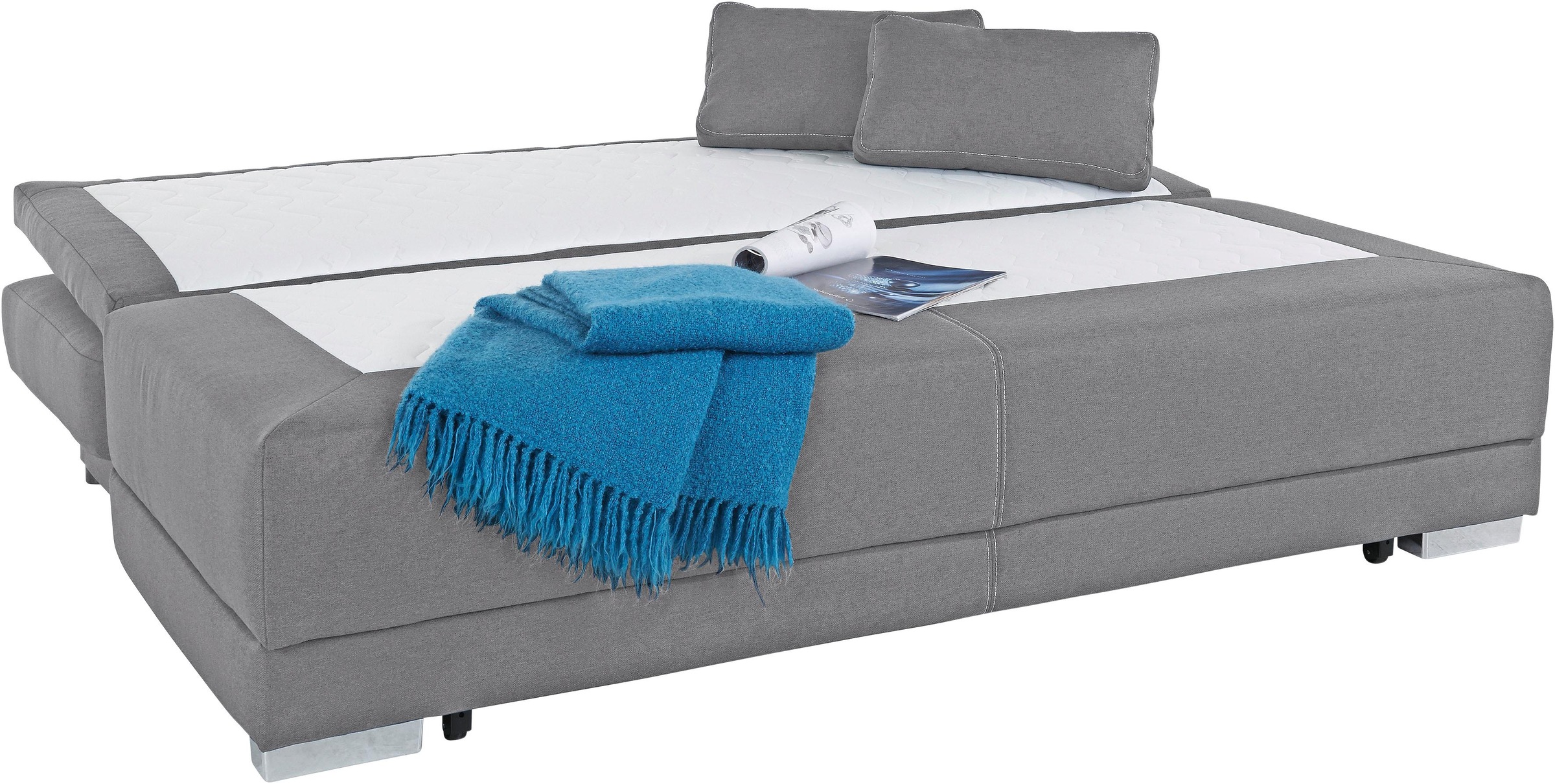 COLLECTION AB Schlafsofa »Berlin«, Bettfunktion und Bettkasten, lose Armlehn-und Rückenkissen