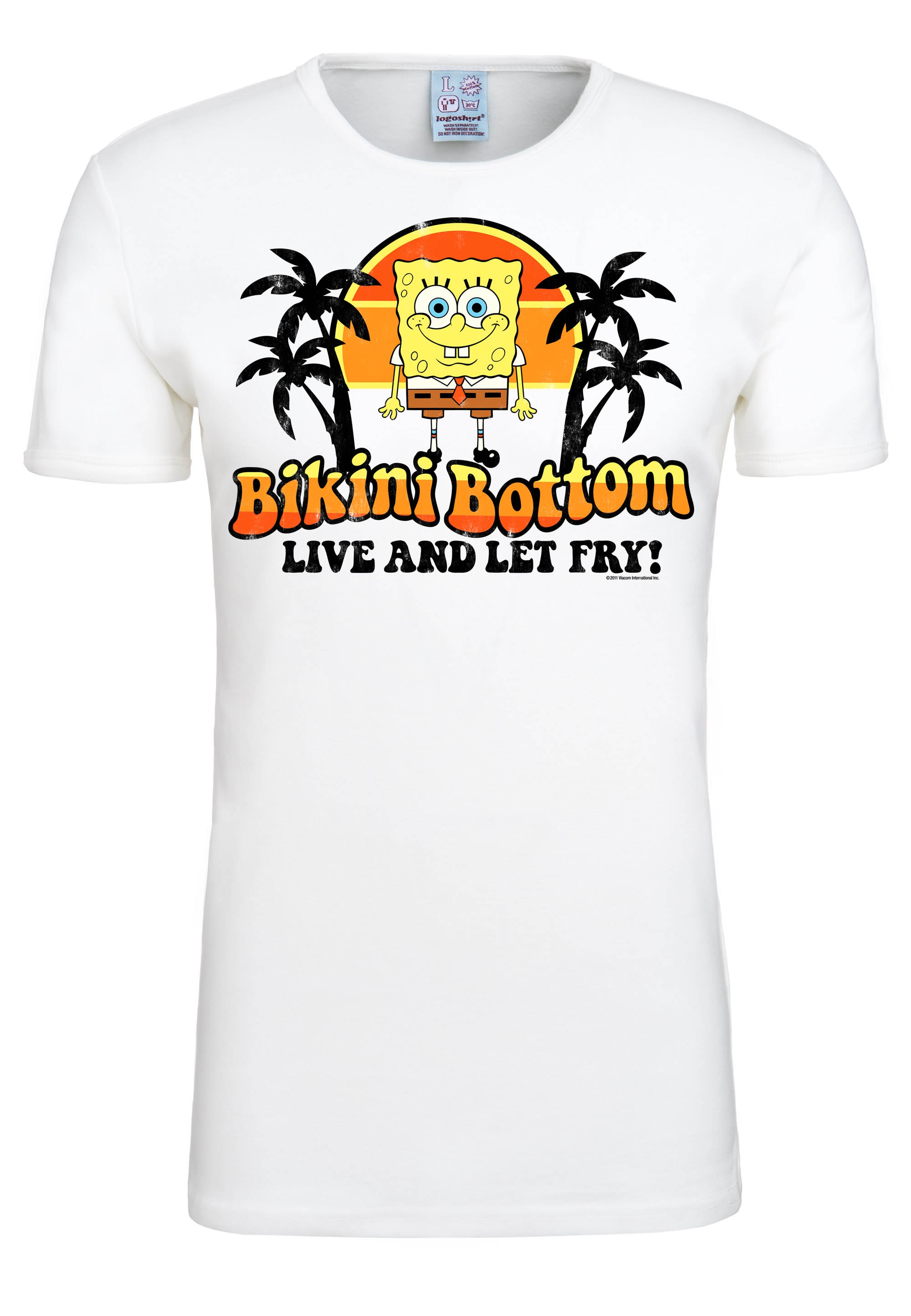 LOGOSHIRT T-Shirt »Spongebob - Bikini Bottom«, mit witzigem Spongebob-Print