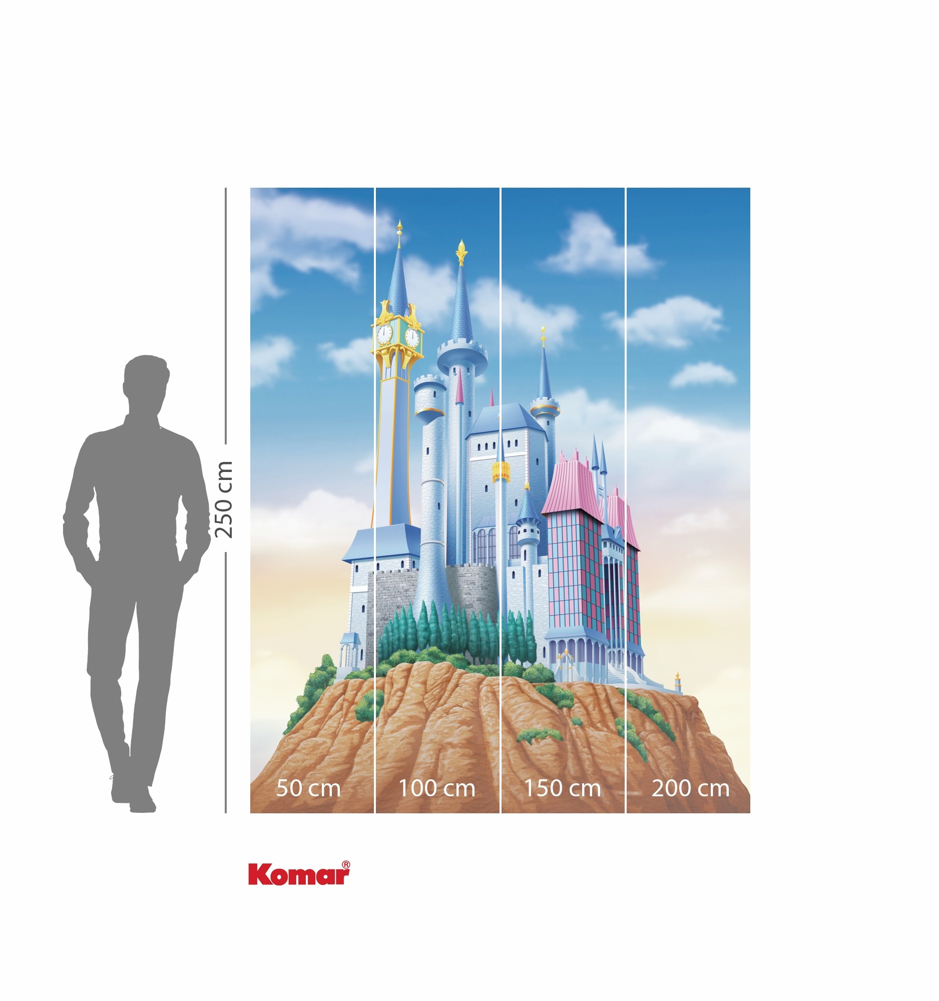 Komar Kindertapete »Disney Princess Cinderella Castle«, bedruckt