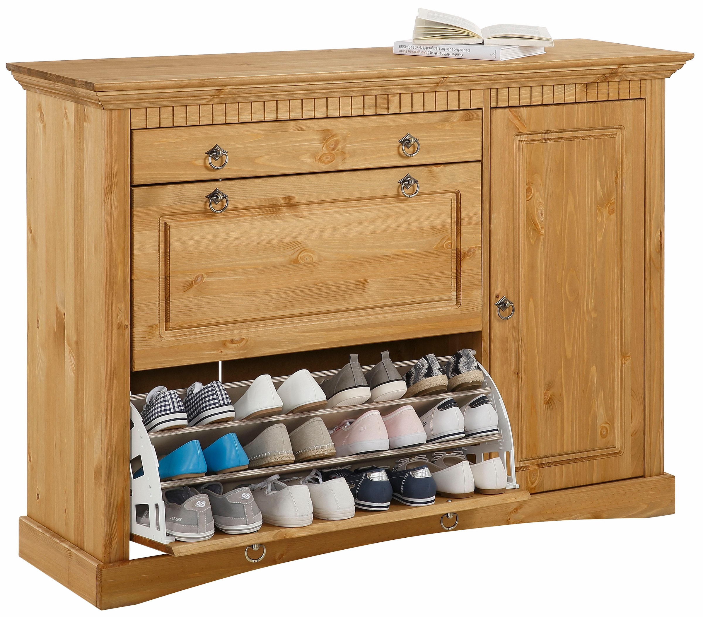 Home affaire Schuhkommode »Rustic«, | massiver aus cm, 130 Kiefer, FSC®-zertifiziert Breite BAUR