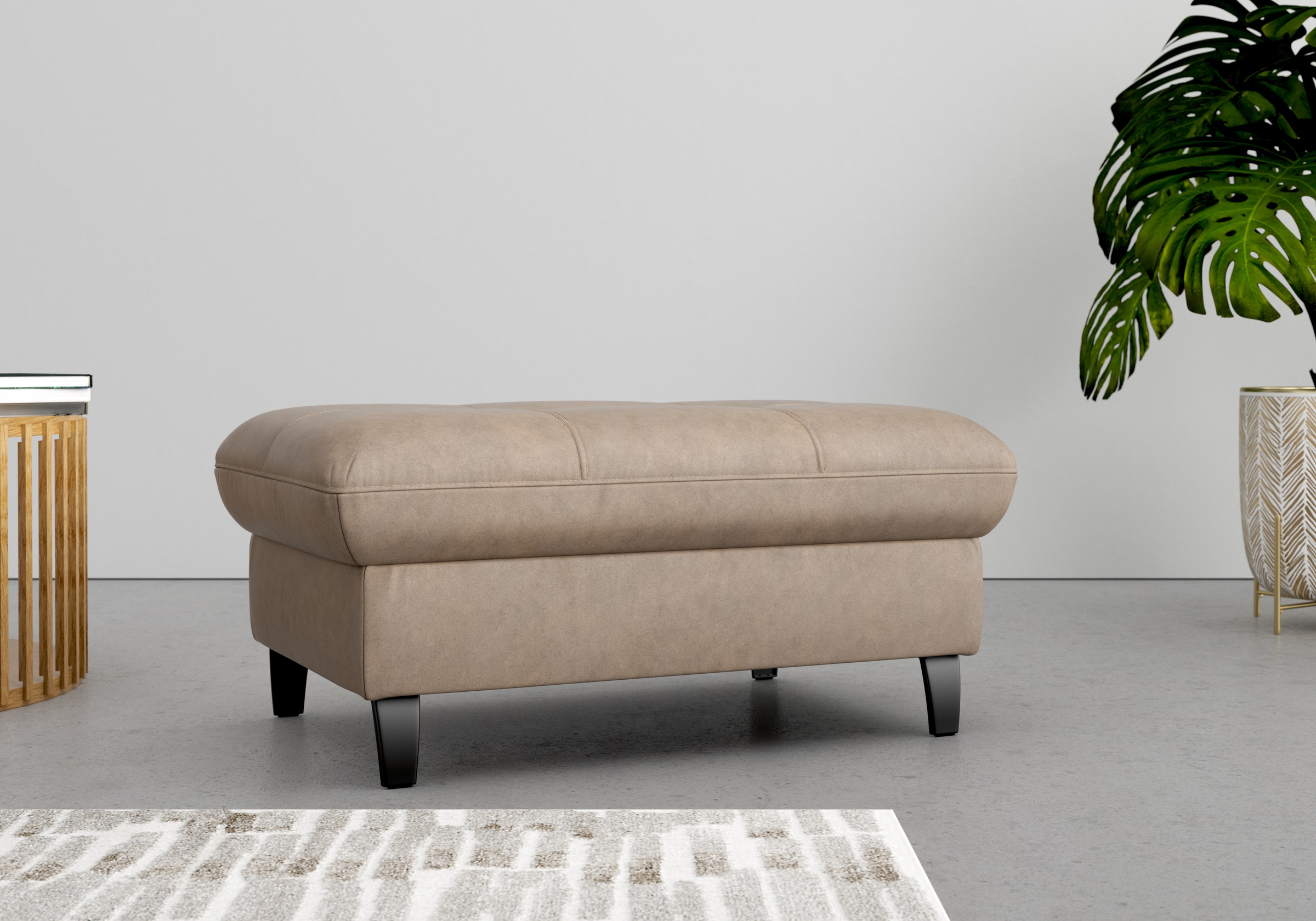 Stauraumhocker SIT & MORE, B:102cm H:48cm T:67cm, grau, 100% Polyester, Hocker, "Maggiore", mit Stauraum