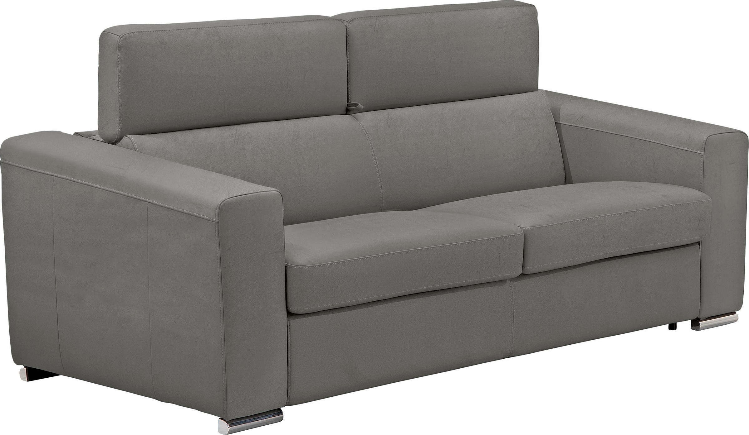 Egoitaliano Schlafsofa »Cabiria, Design und super Sitz- und Liegekomfort«, Sofa inkl. Schlaffunktion, Kopfteile verstellbar, mit Metallfüßen