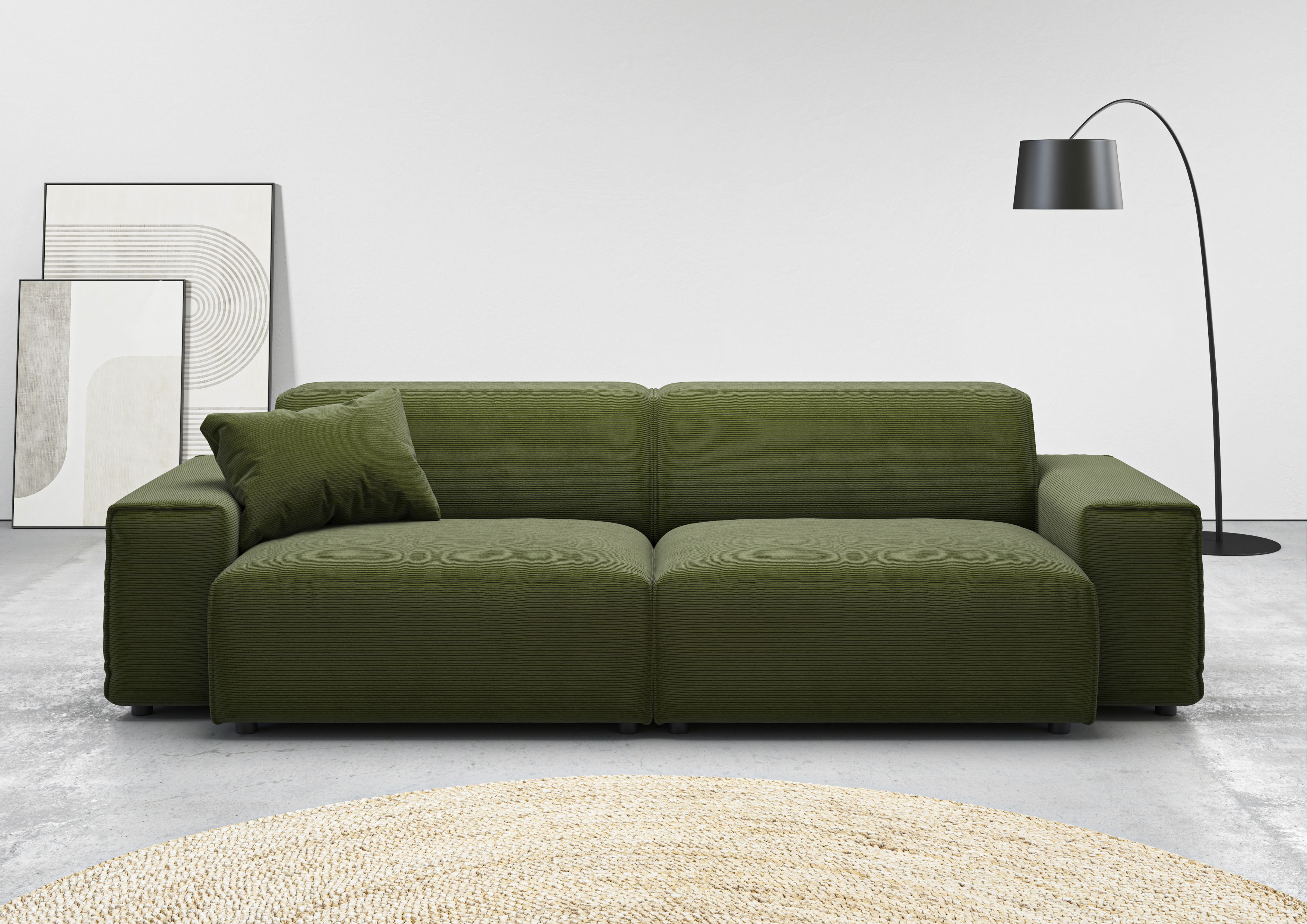 Home affaire Big-Sofa "Glimminge auch in Breitcord, Feincord + Easy care-Bezug," besondere Kedernähte Zierkissen
