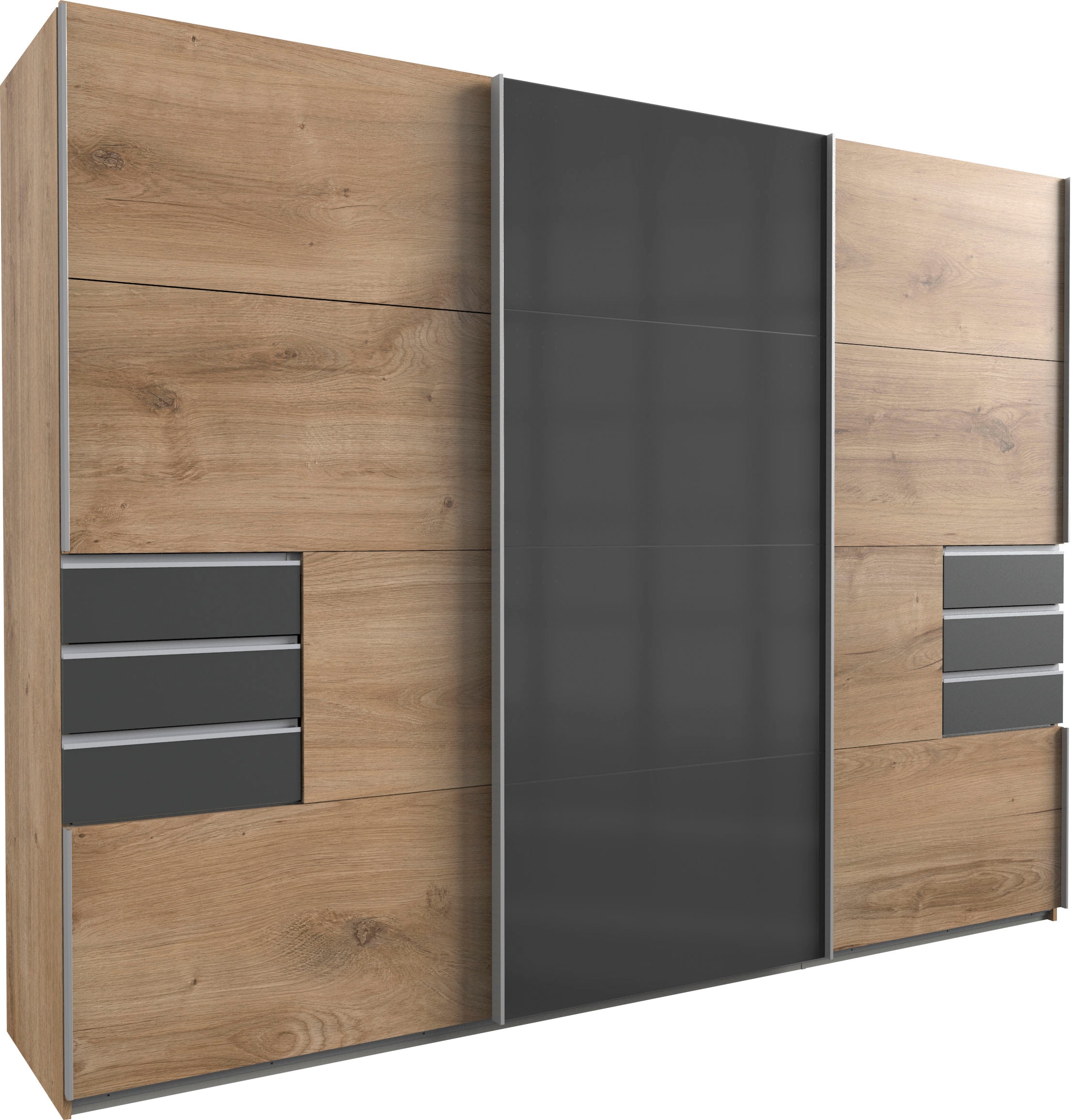 Wimex Schwebetürenschrank "Schwebetürenschrank Saigon" mit Glaselementen, 3 Türen, 270cm breit