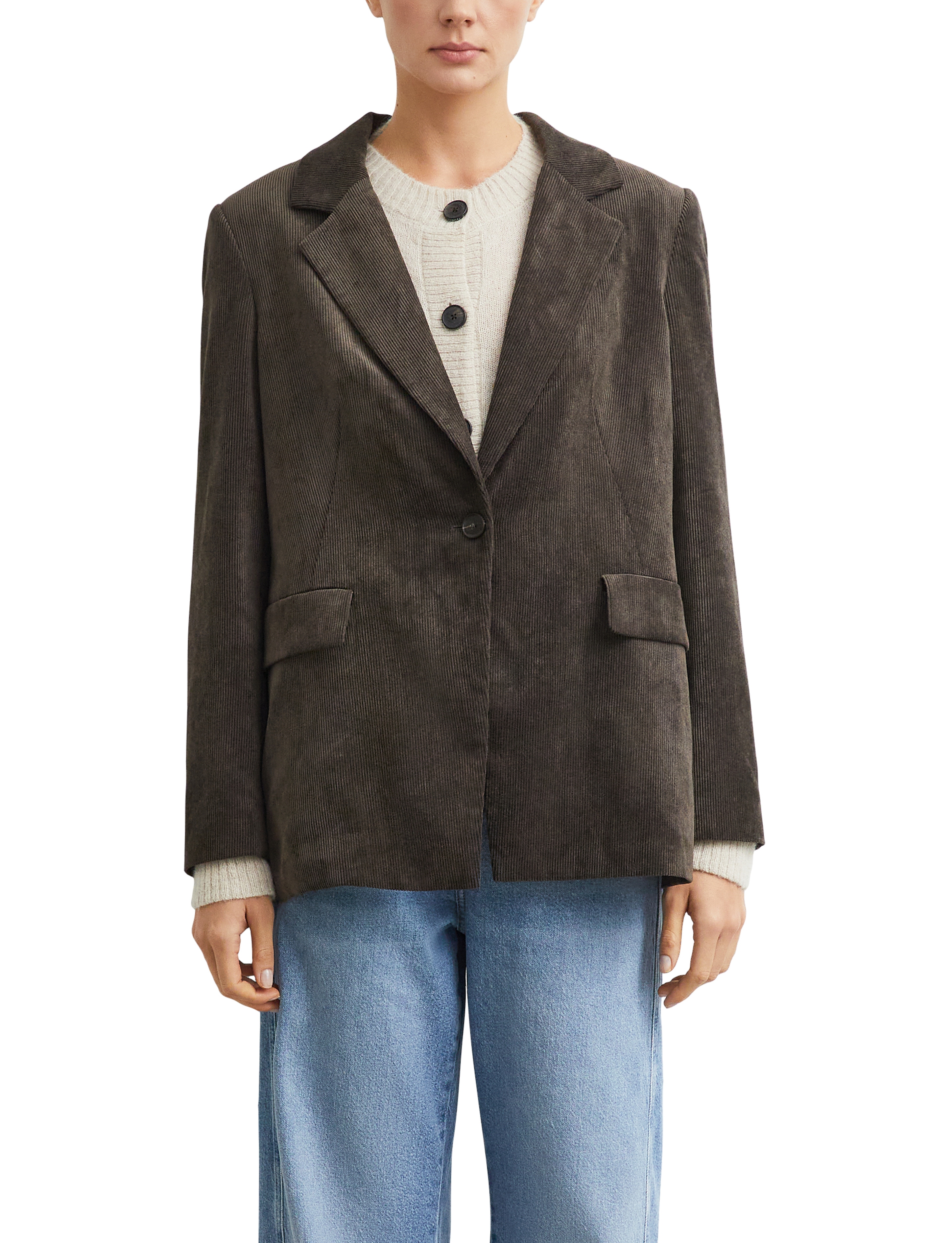 Comma Jackenblazer Cordblazer, Pattentaschen, mit Elasthan