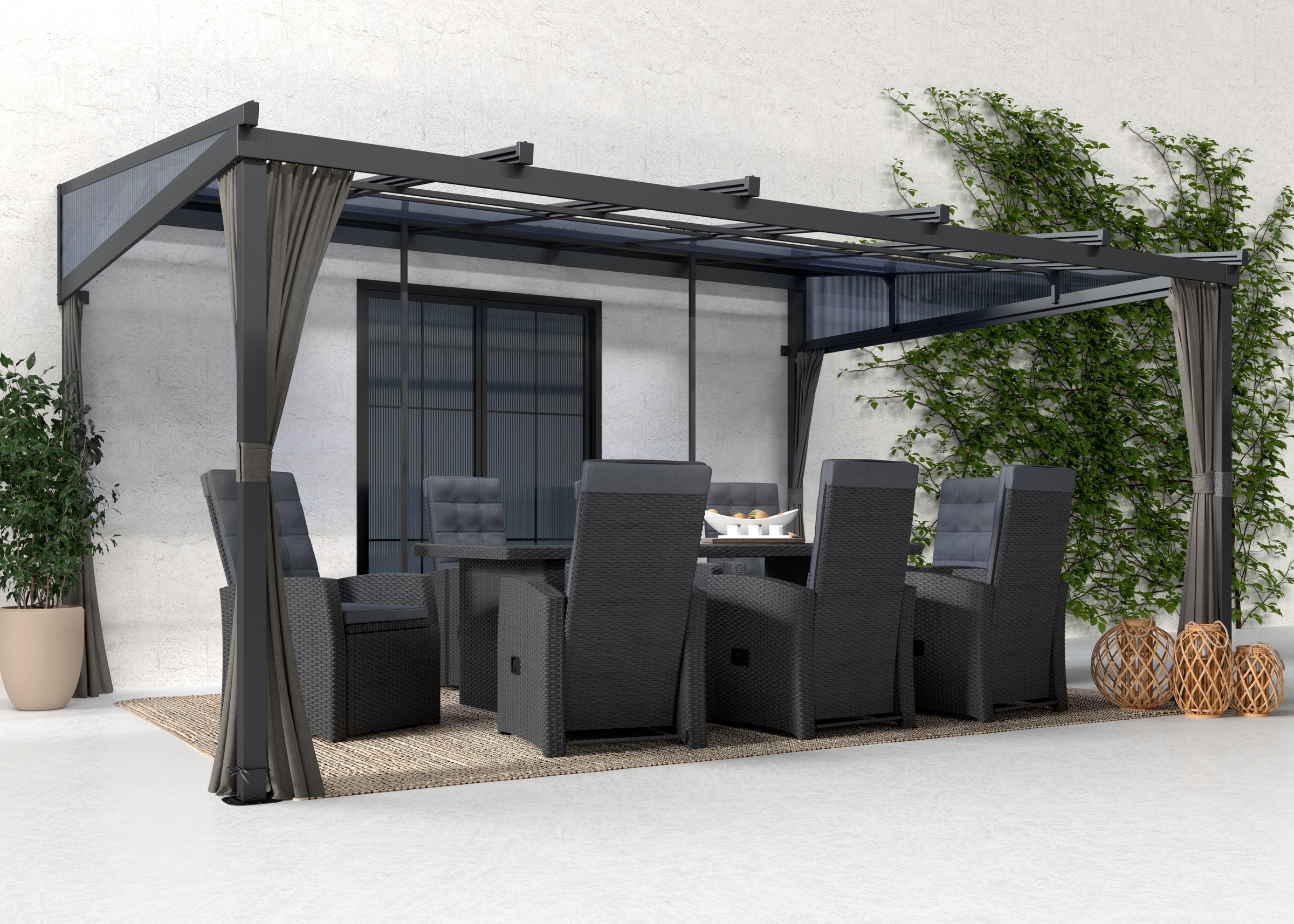 KONIFERA Anbaupavillon "Bilbao, Terrassenüberdachung" in Breite 360, 423 un günstig online kaufen