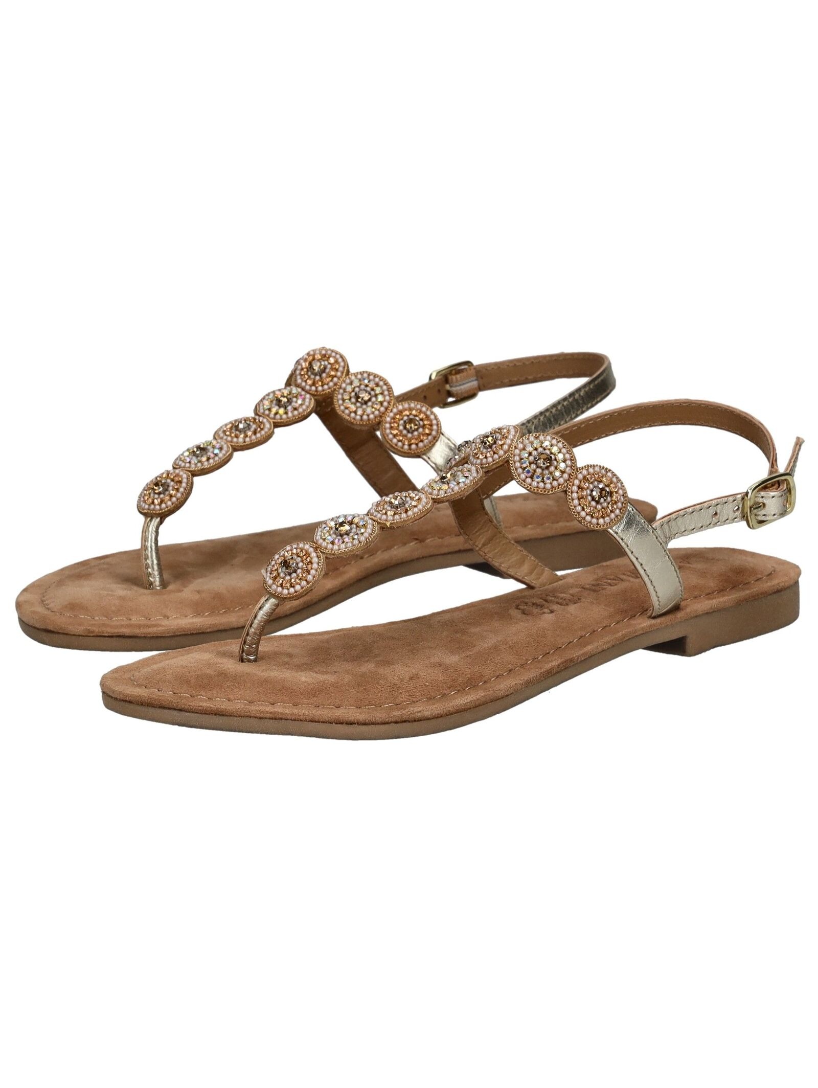 Lazamani Zehensteg Leather Gold 42 3