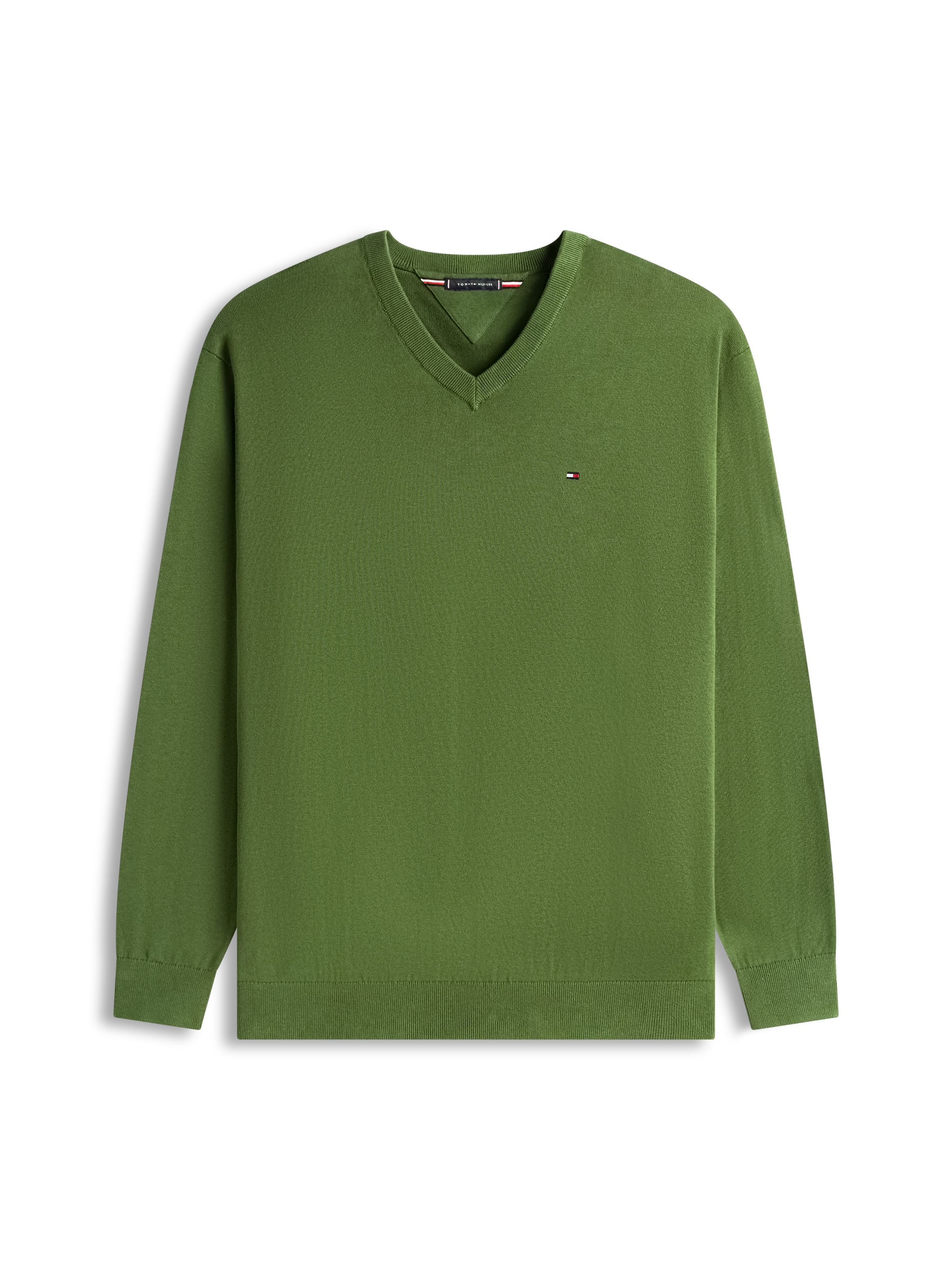 Tommy Hilfiger Big & Tall V-Ausschnitt-Pullover »BT-ESSENTIAL COTTON« Rippbündchen am Ärmel, Saum und Ausschnitt,  Große Größen, normale Passform