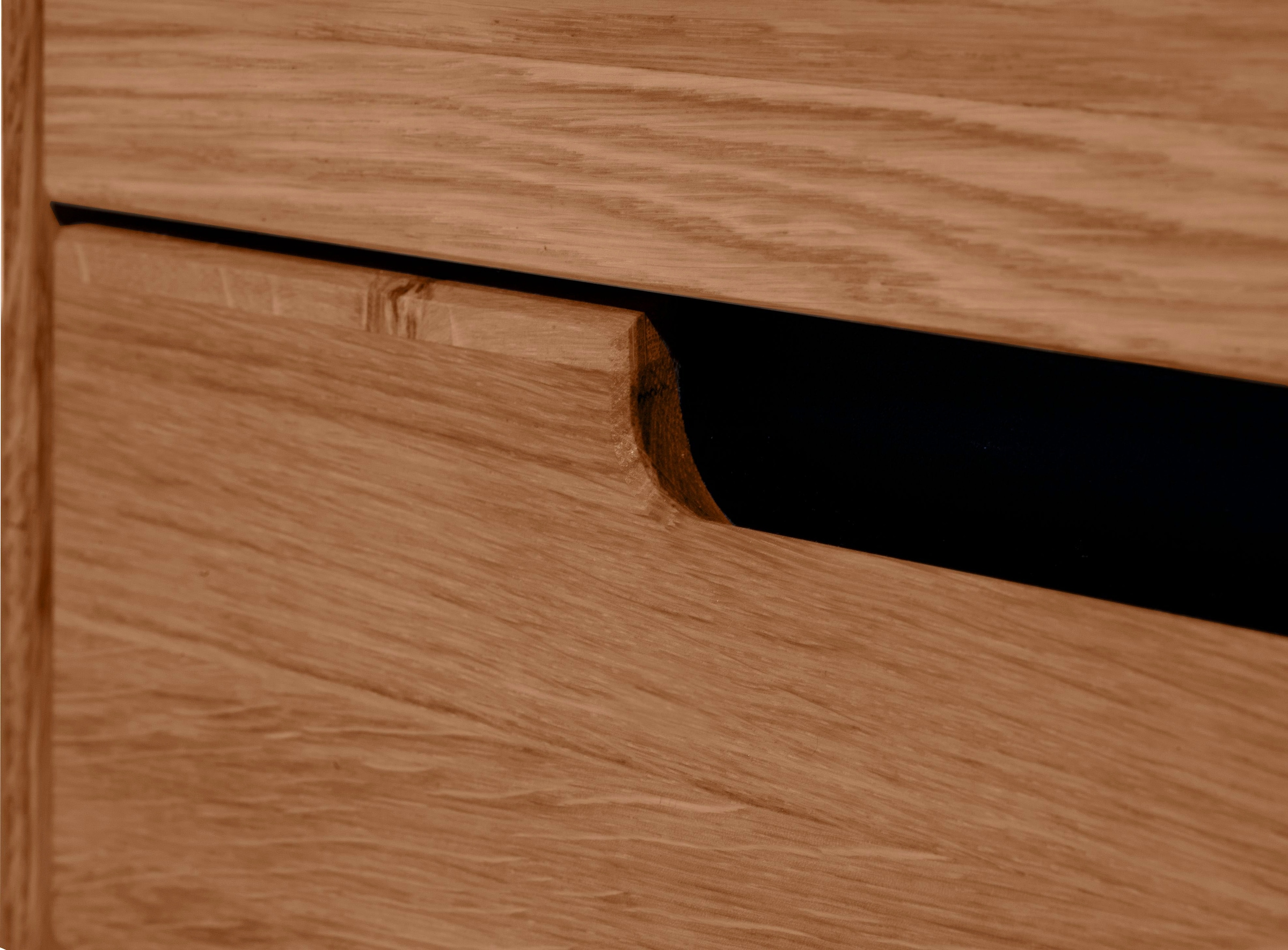 Home affaire Vitrine »Vitrine B/T/H: 62,5/40,5/196,5 cm« Aluglasturen in schwarz, Eiche teilmassiv