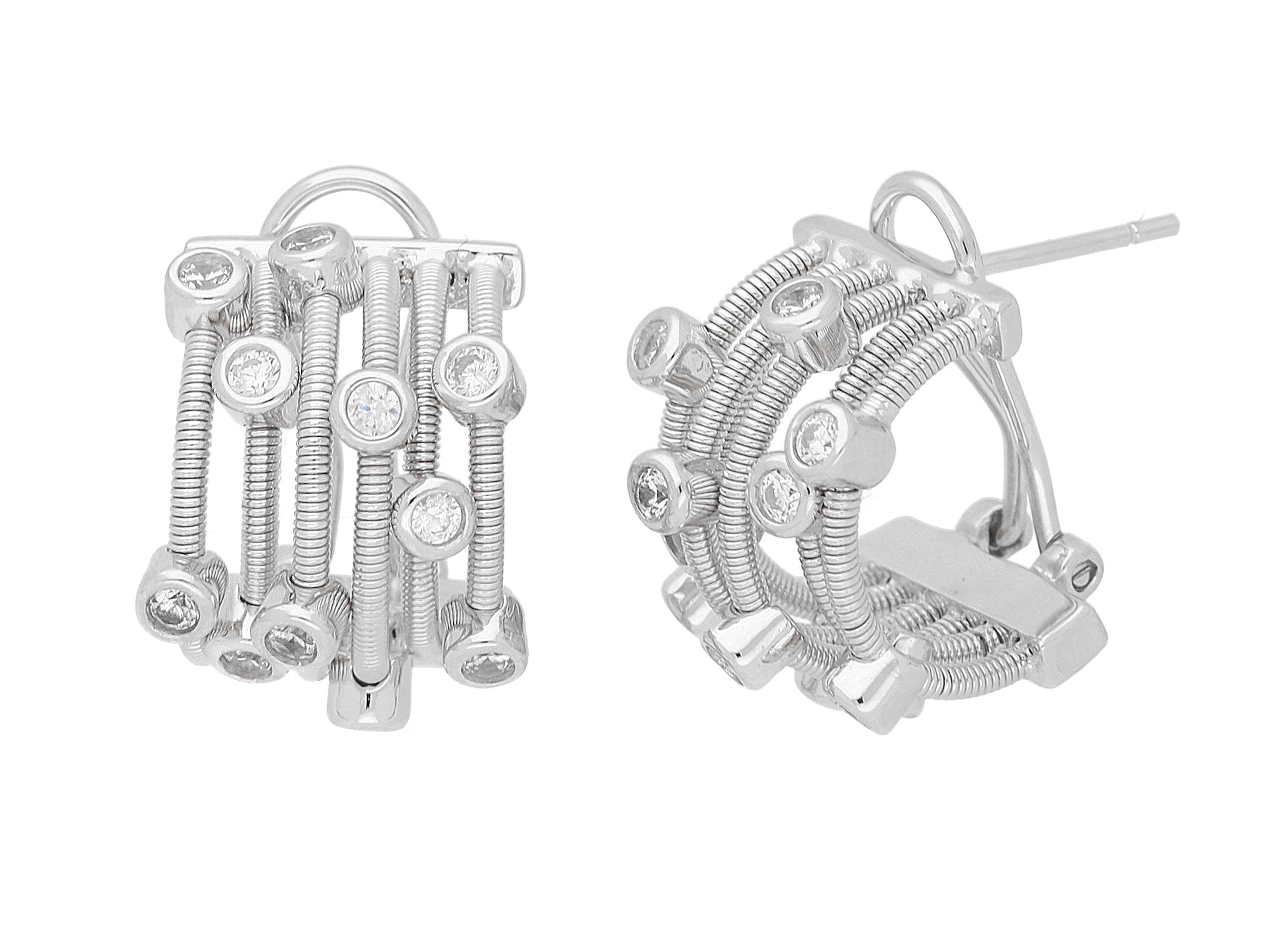 VIVANCE Damen Paar Creolen "Zirkonia", Silber 925 (Sterlingsilber), silber, Silber 925 (Sterlingsilber), Ohrringe