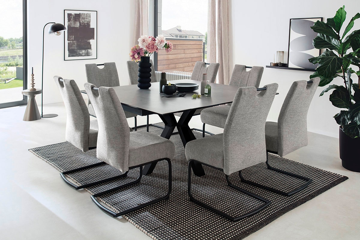 MCA furniture Esstisch »PALLINI Auszugstisch 90-150 cm«, (Einzelstück), Keramik,Metall,Längsseitenauszug,ausziehbar,Tischplatte 13 mm