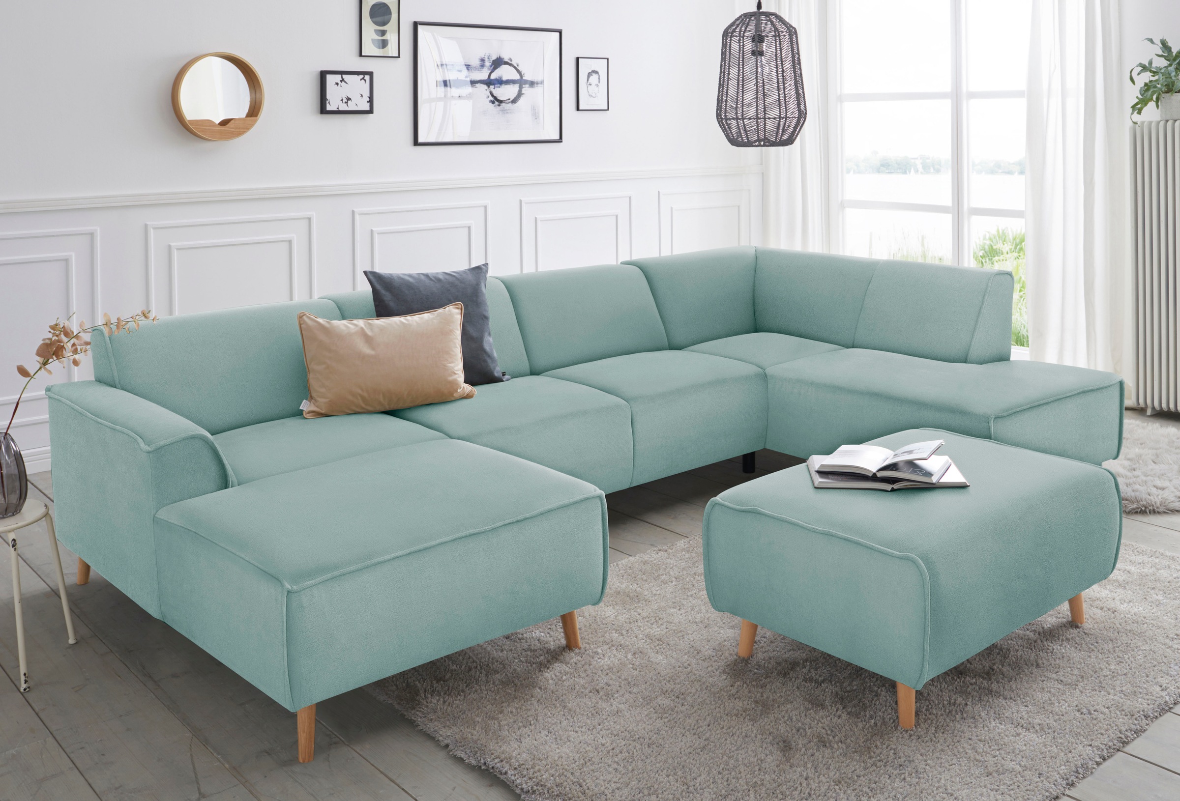 Home affaire Wohnlandschaft "Janek Scandic Design, elegant und zeitlos U-Fo günstig online kaufen