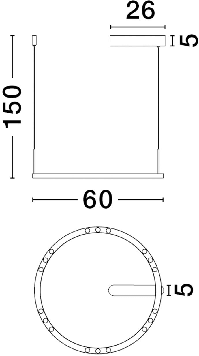 Nova Luce Pendelleuchte »LUNETTE«, 6 flammig