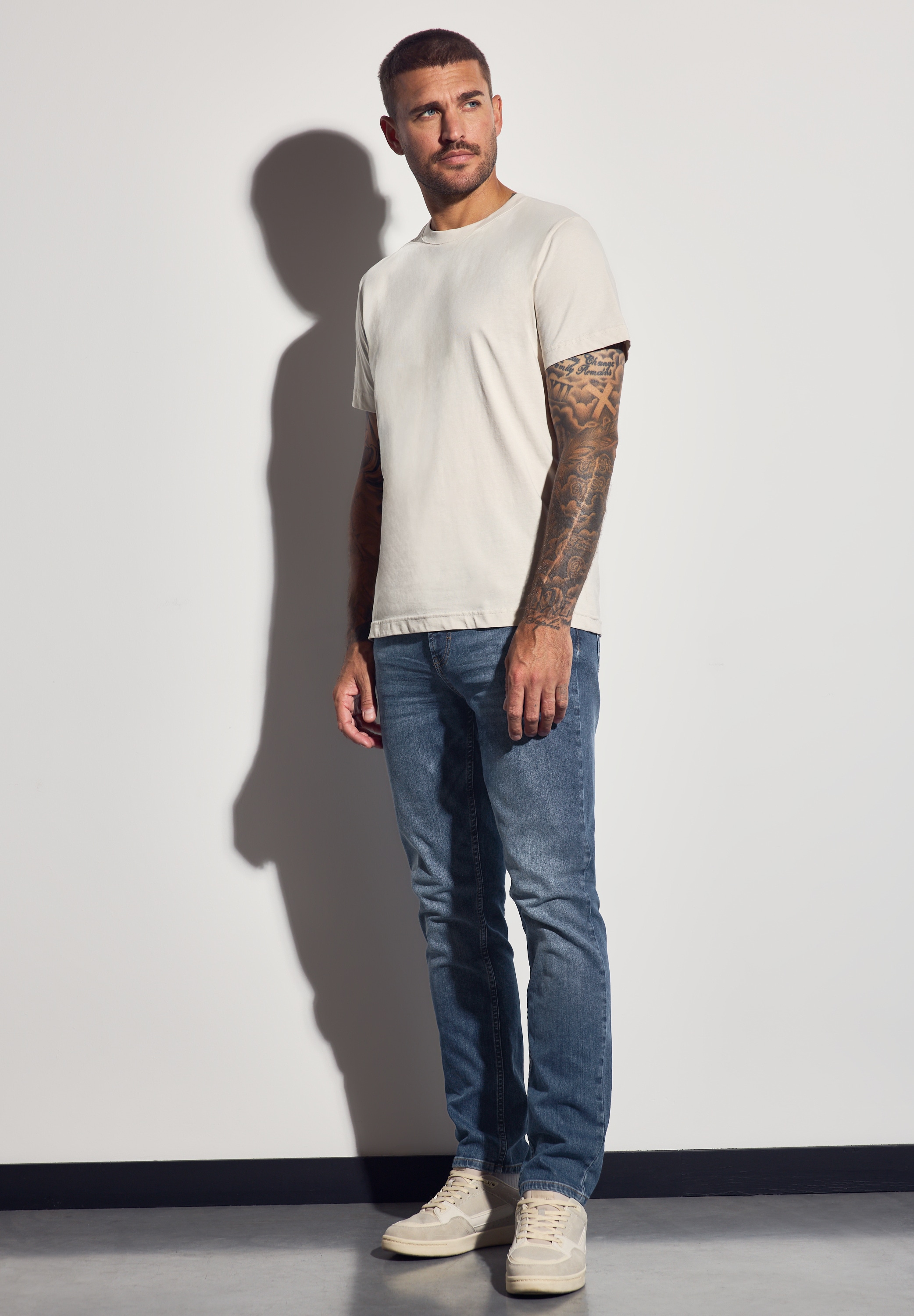 STREET ONE MEN Regular-fit-Jeans, aus Baumwolle mit Stretchanteil