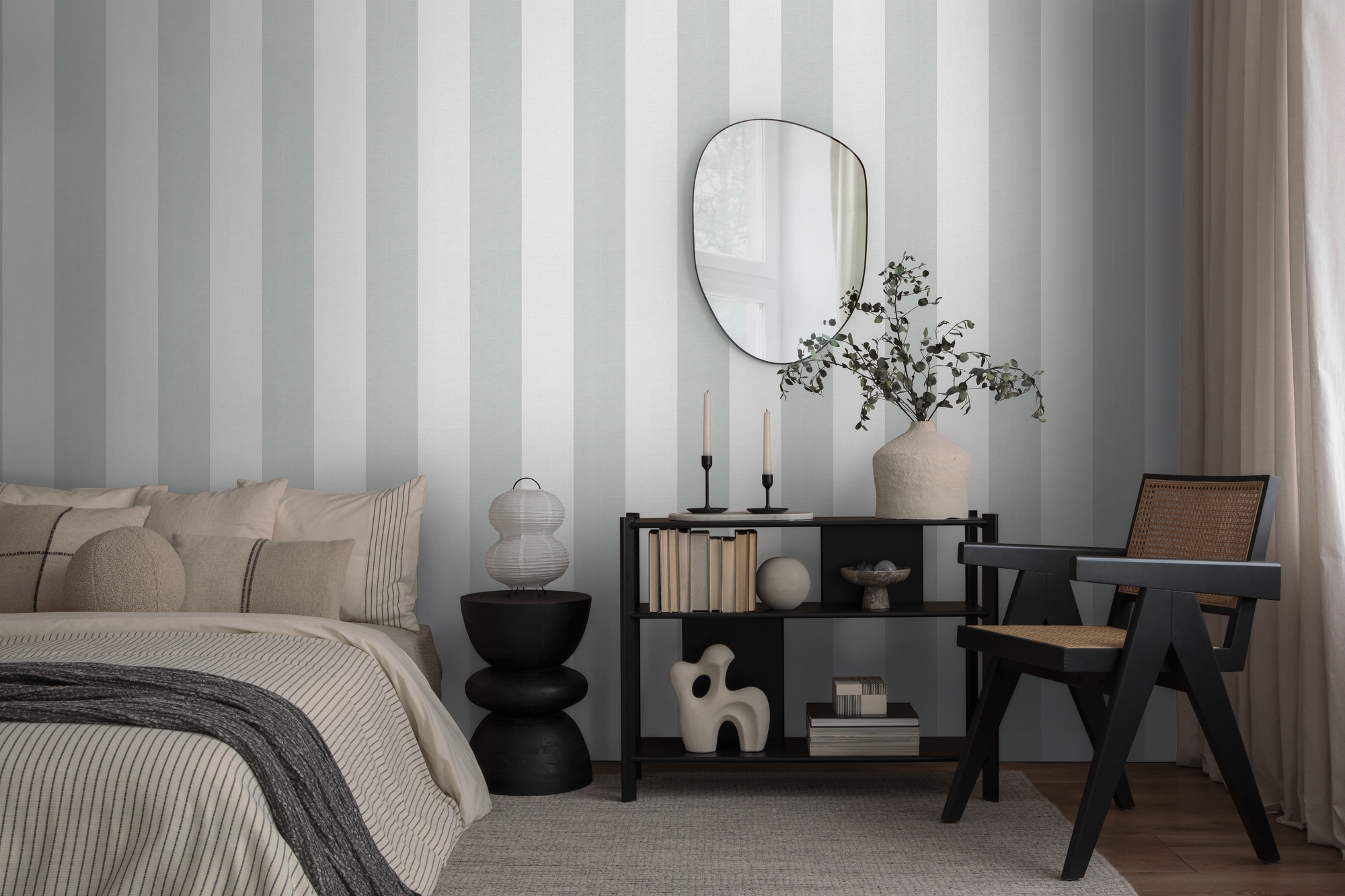 A.S. Création Vliestapete »Pure Elegance Streifen Tapete Mustertapete Landhaus Landhaus«, matt, Vliestapete gestreift für Schlafzimmer Küche Wohnzimmer Streifen Flur