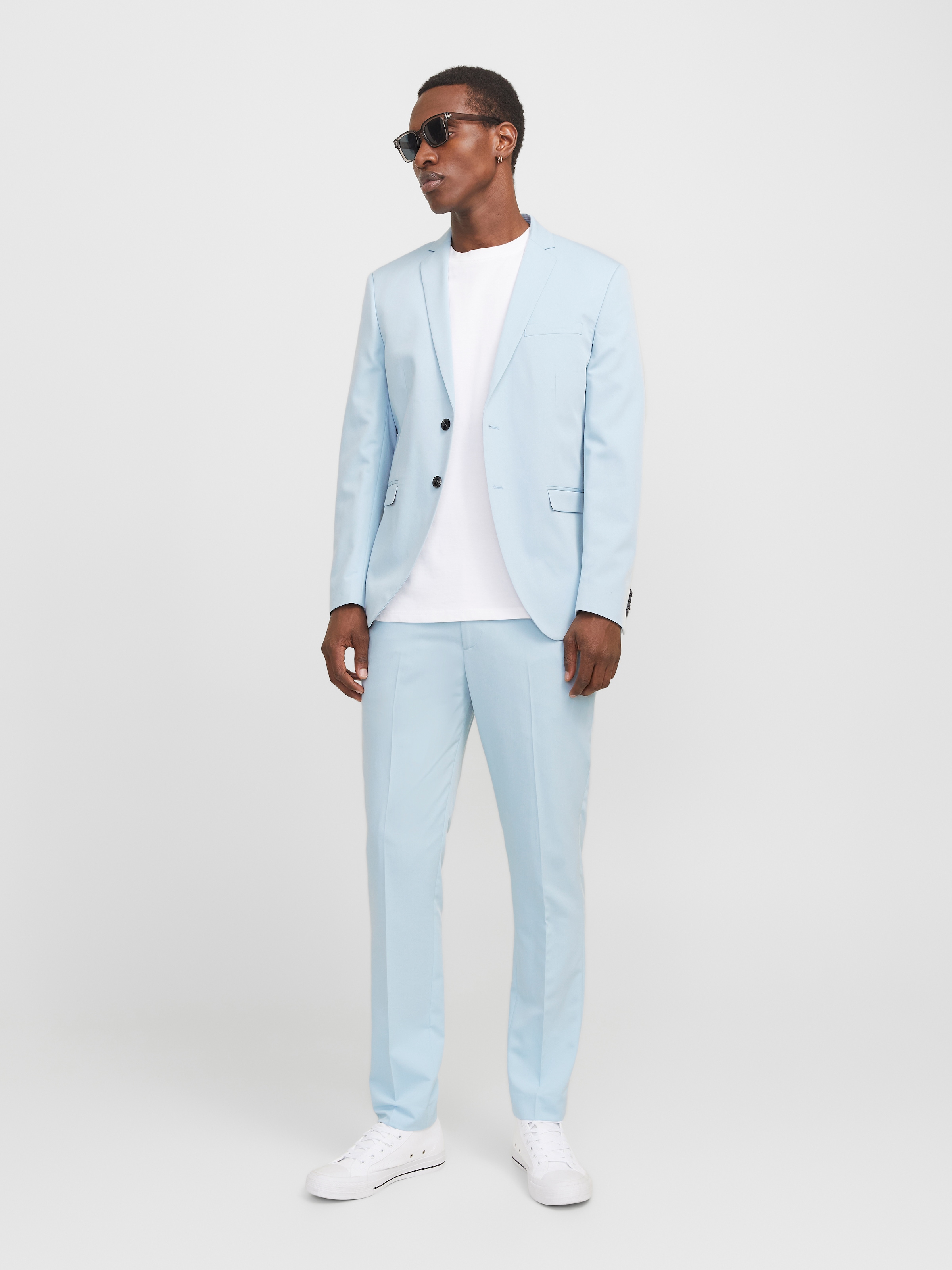 Jack & Jones Anzug »JPRFRANCO  Extra schmal, pflegeleicht, stilvoll mit fallendem Revers« slim fit Materialmix aus Polyester, Viskose und Elasthan
