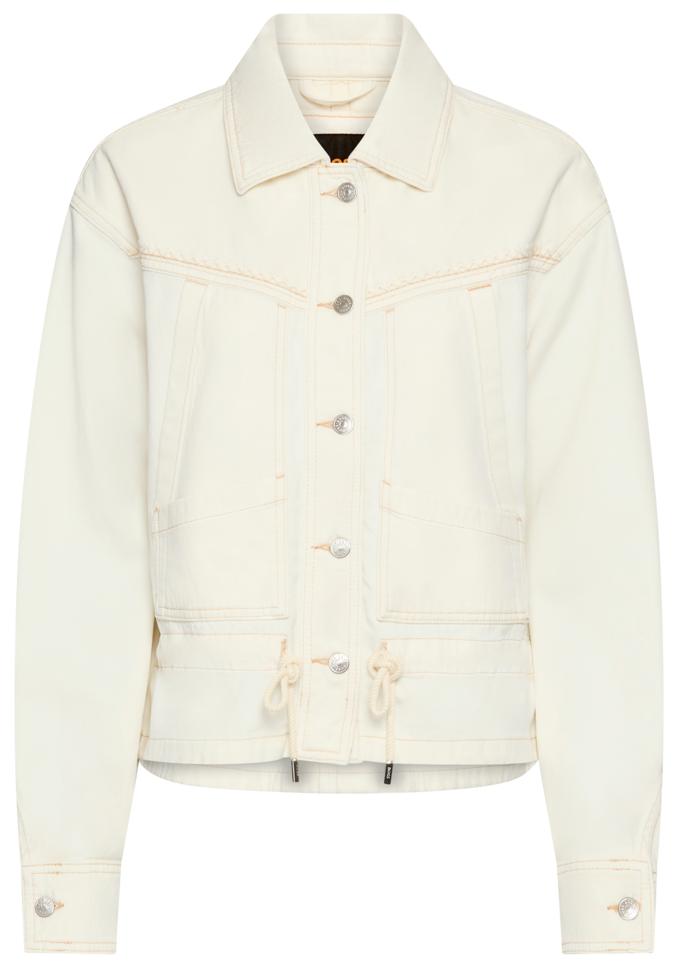 BOSS ORANGE Outdoorjacke "DENIM JACKET 4.0 Premium Damenmode", mit Rüsche & günstig online kaufen