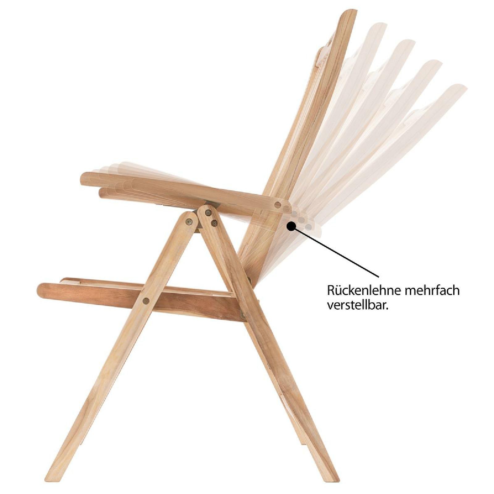 VCM Gartenstuhl »Gartenstuhl Hochlehner Klappstuhl Holz Teak«