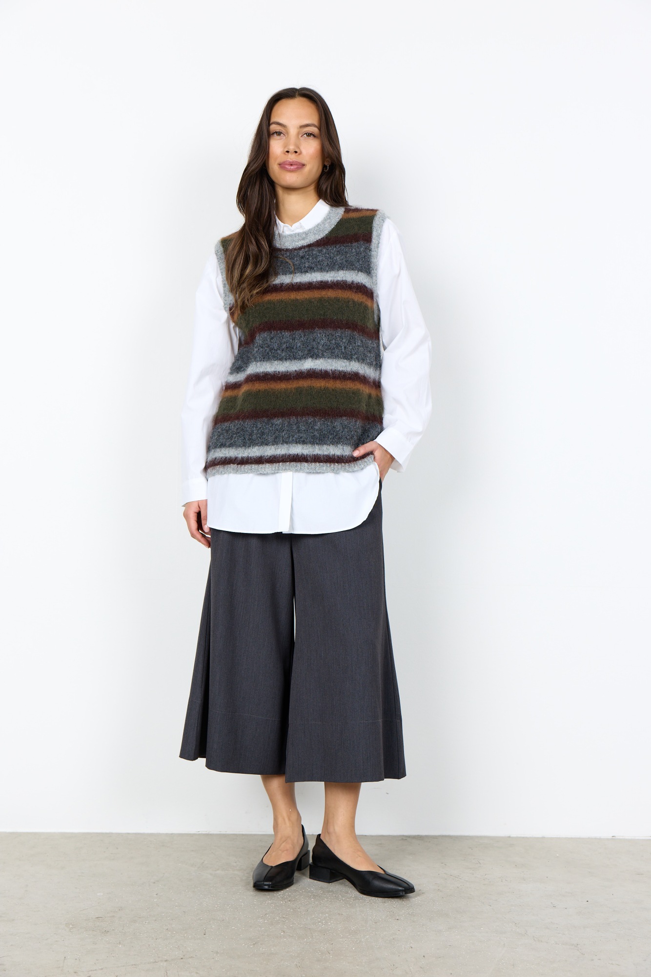 soyaconcept Pullunder »SC-HADIL YD 1« Materialmix mit Wolle