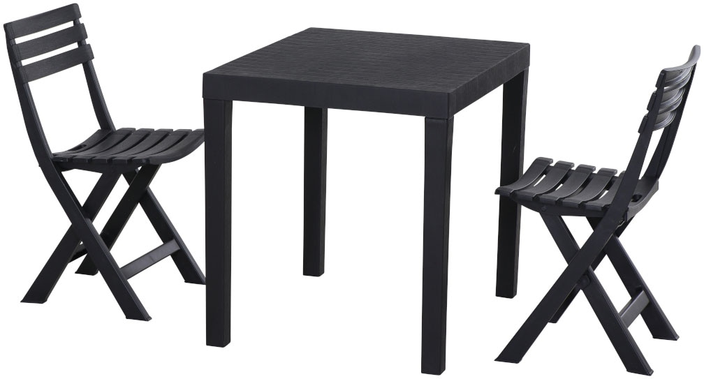 Progarden Balkonset »Club« Set, 3 tlg. anthrazit 3-teilig