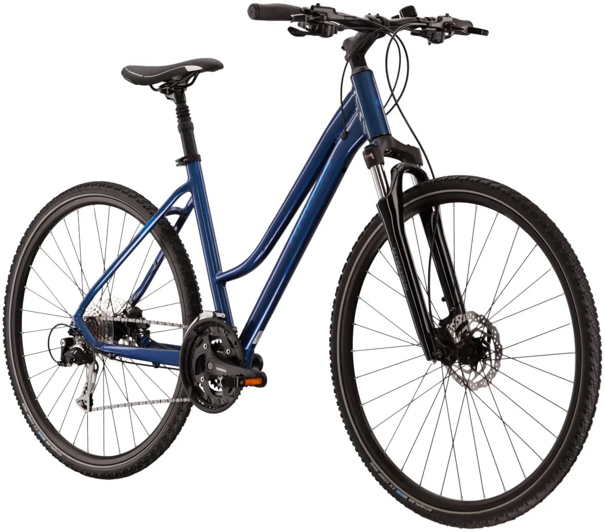 Kross Crossrad »KROSS Crossbike Evado 6.0 28" blau 27 Gänge«, 27 Gang, Shimano, Alivio M3100 Schaltwerk, Kettenschaltung